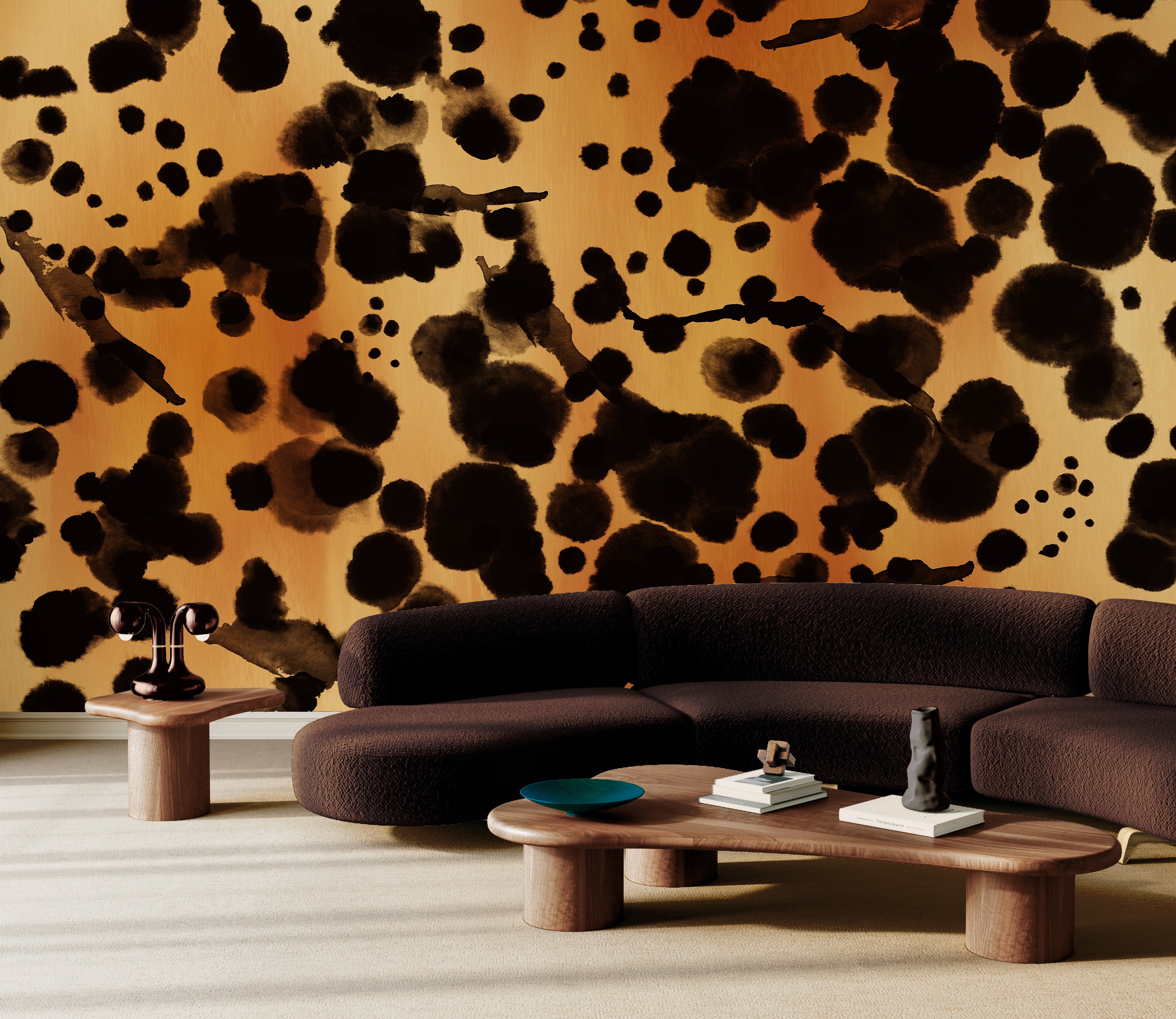 Midnight Oil MURAL© Wallpaper in Papaya