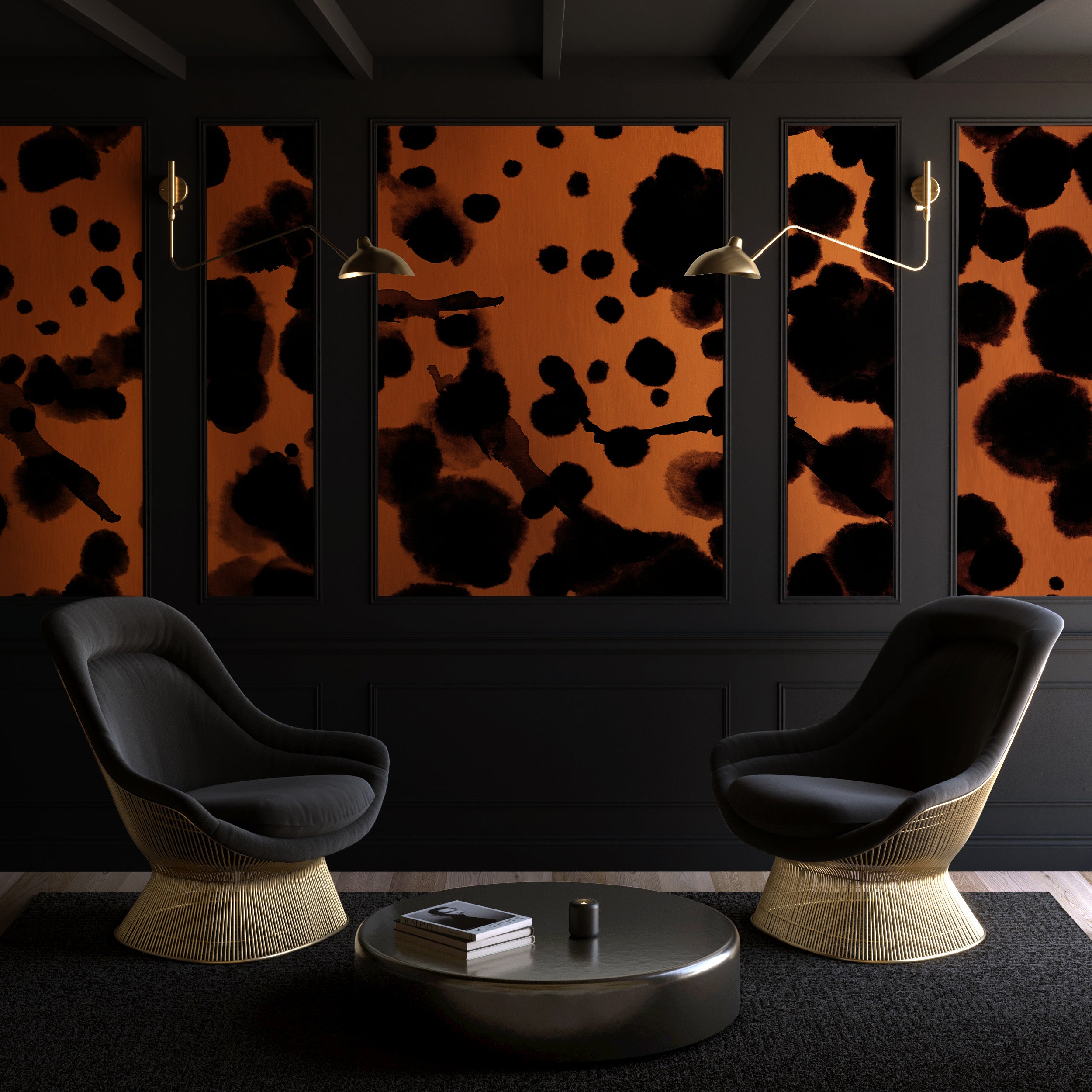Midnight Oil MURAL© Wallpaper in Rust