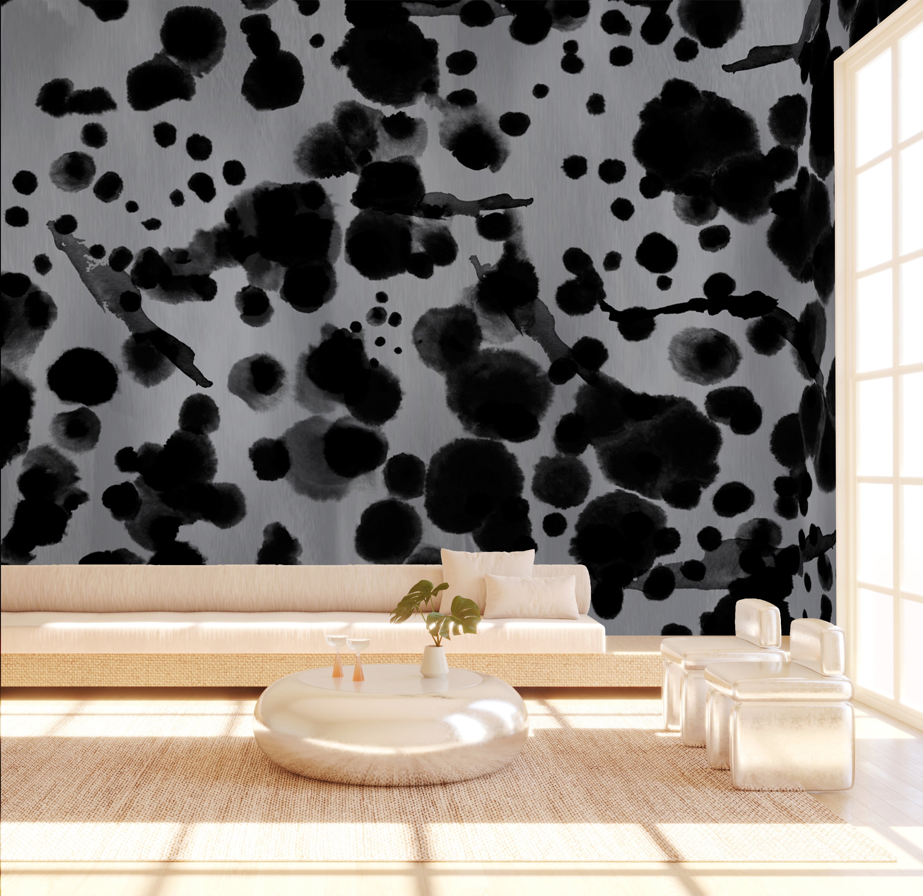 Midnight Oil MURAL© Wallpaper in Stone Blue