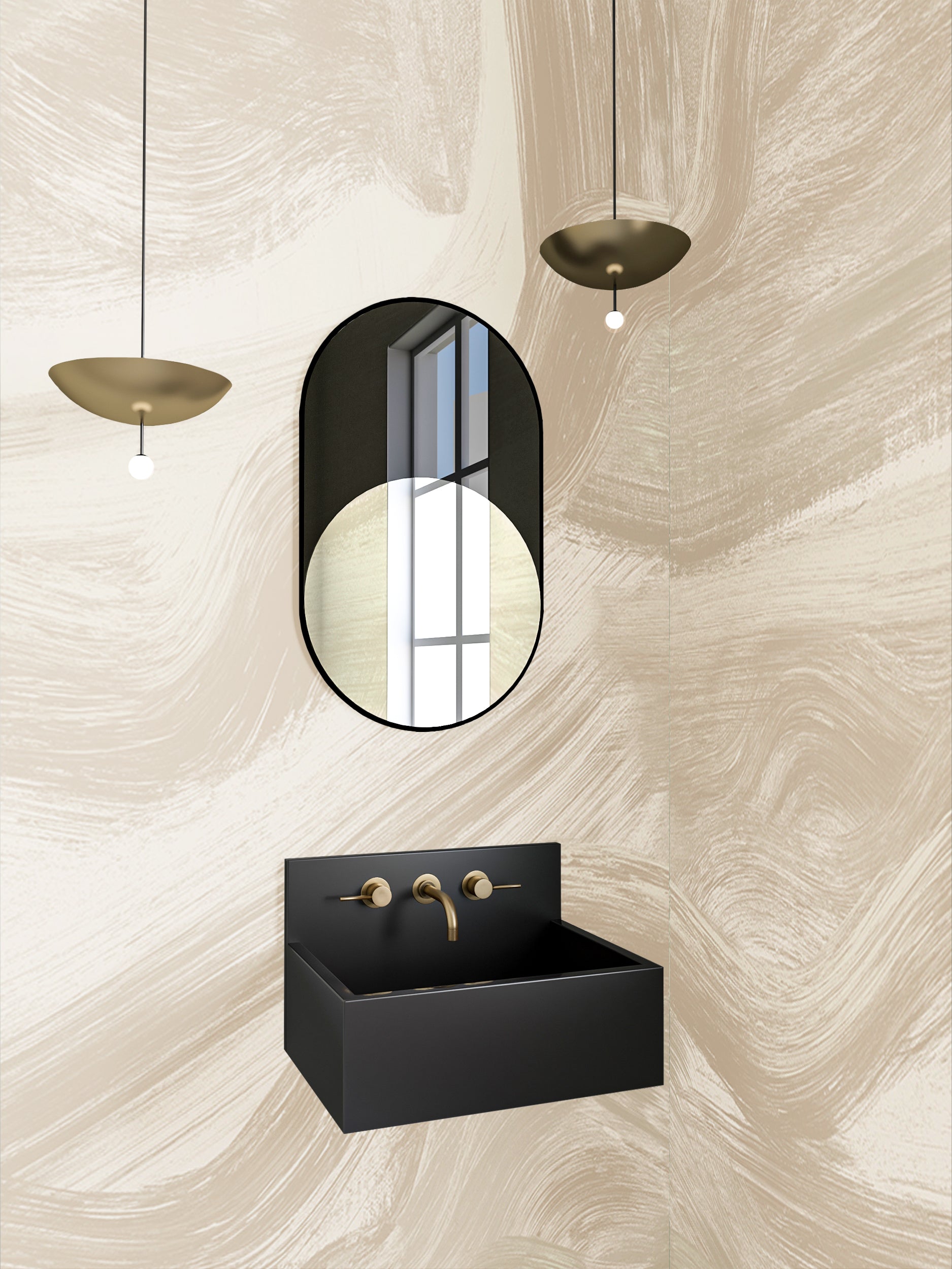 Modern Art© Mural Wallpaper in creme