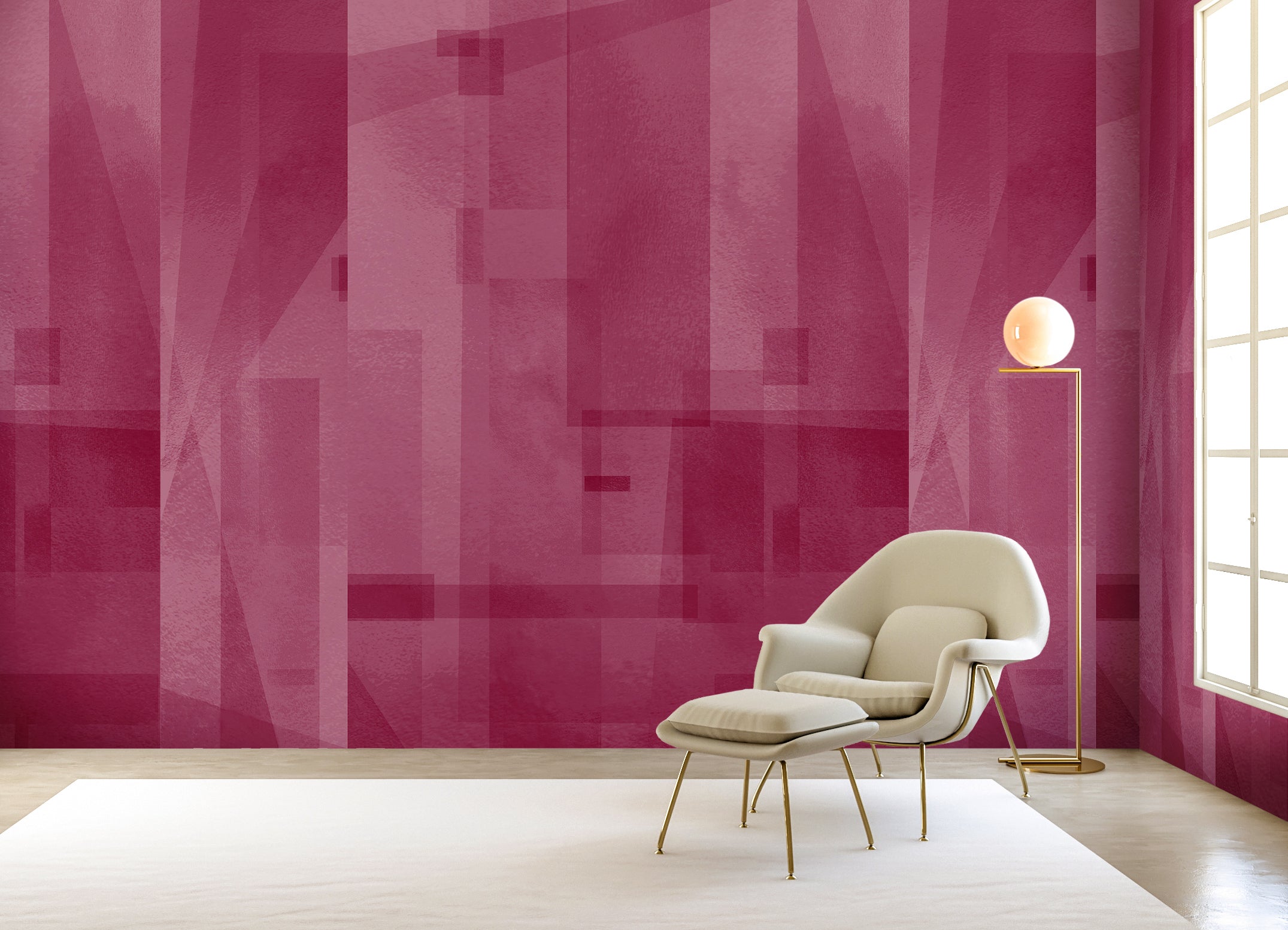 Papier Máché © Mural Wallpaper in Berry