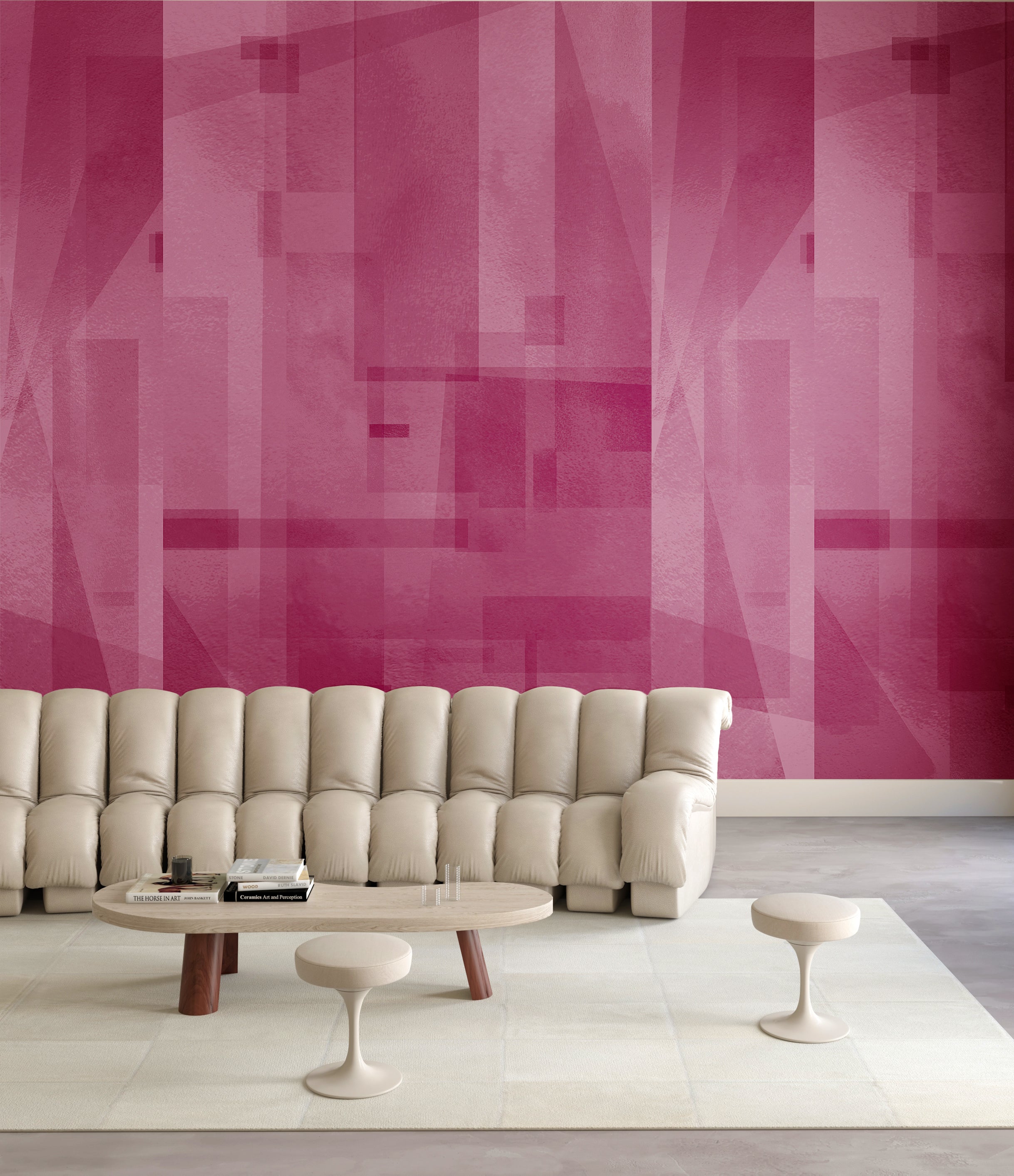 Papier Máché © Mural Wallpaper in Berry