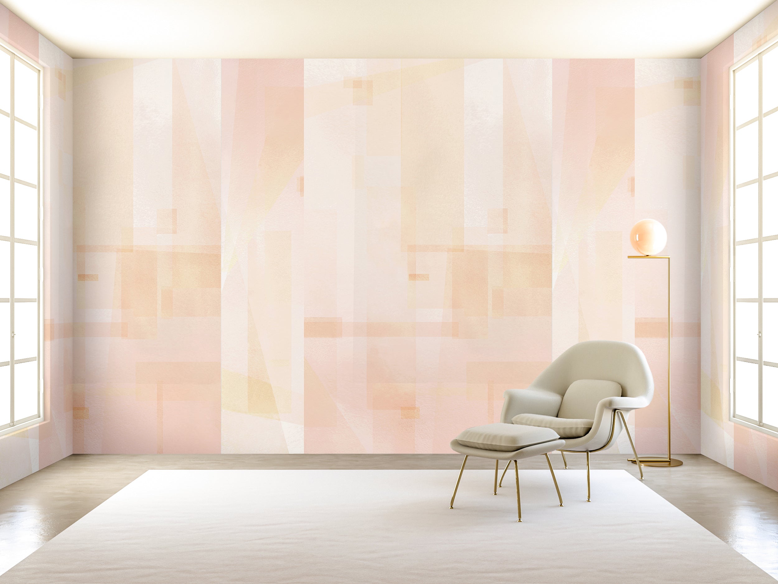 Papier Máché © Mural Wallpaper in Blush
