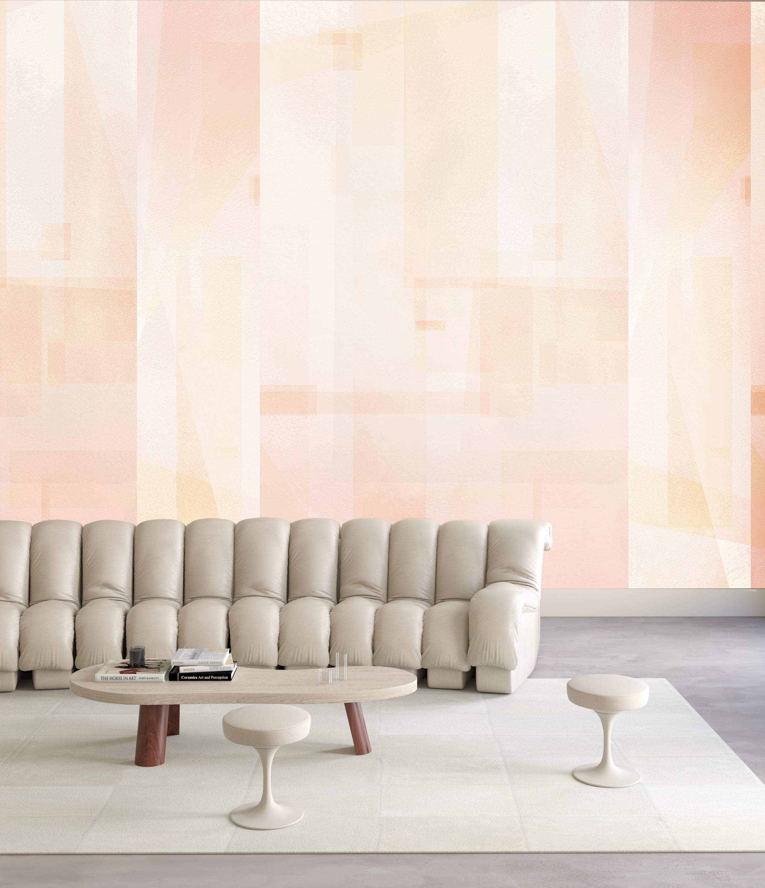 Papier Máché © Mural Wallpaper in Blush