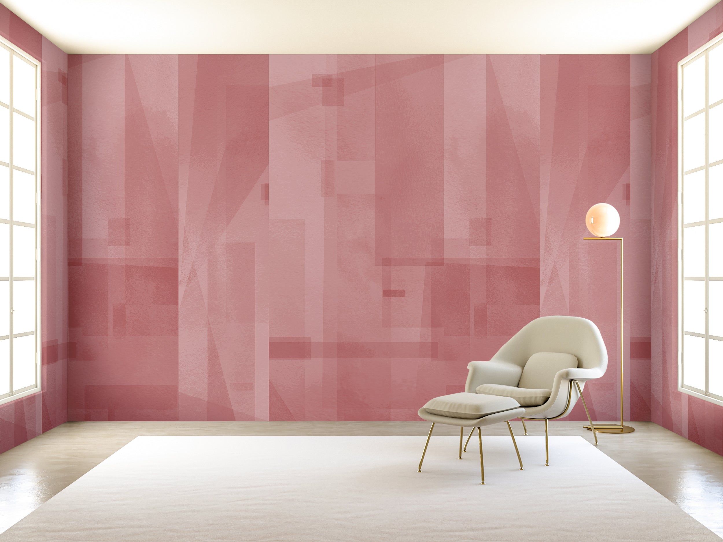 Papier Máché © Mural Wallpaper in Rose