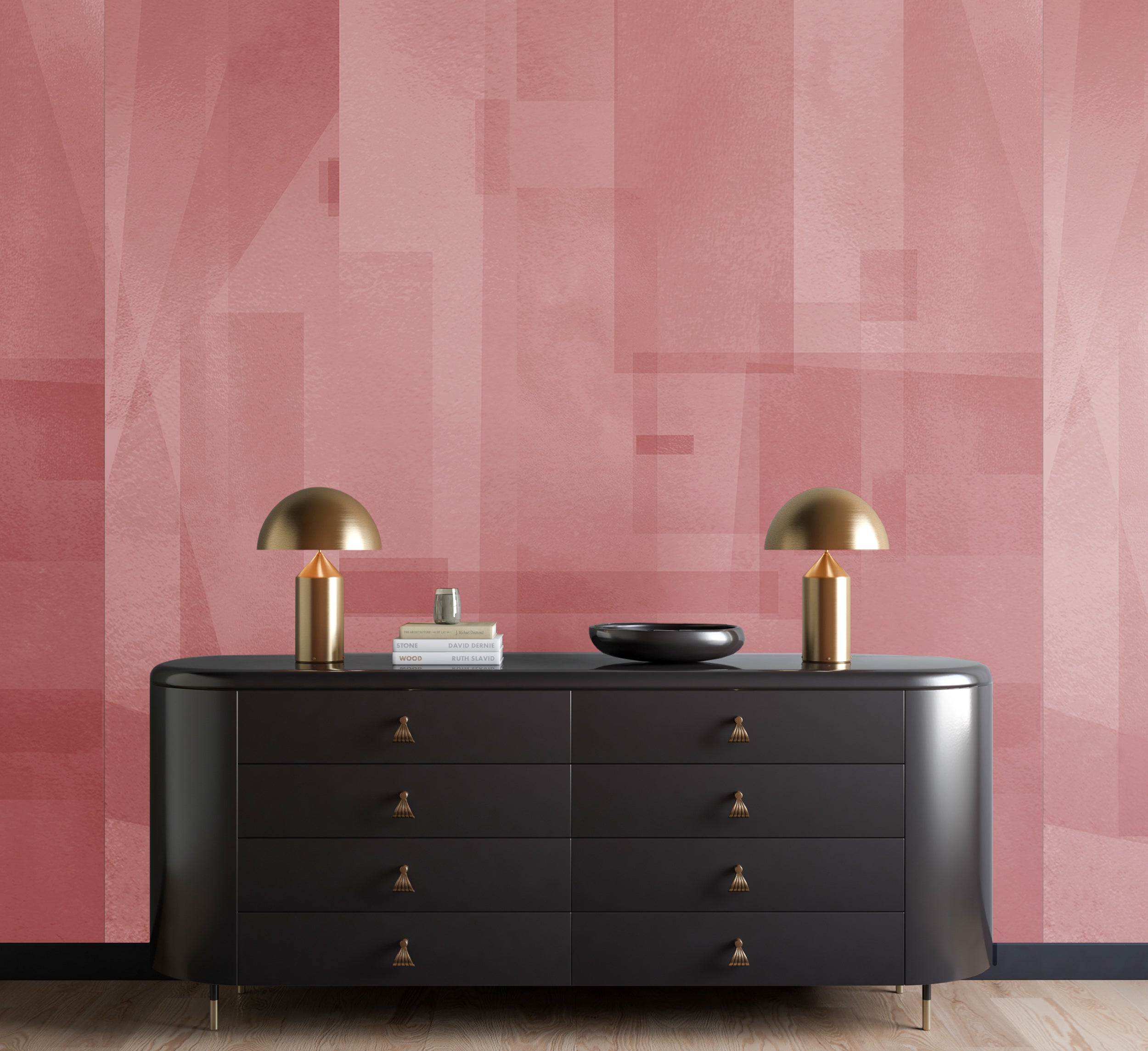 Papier Máché © Mural Wallpaper in Rose