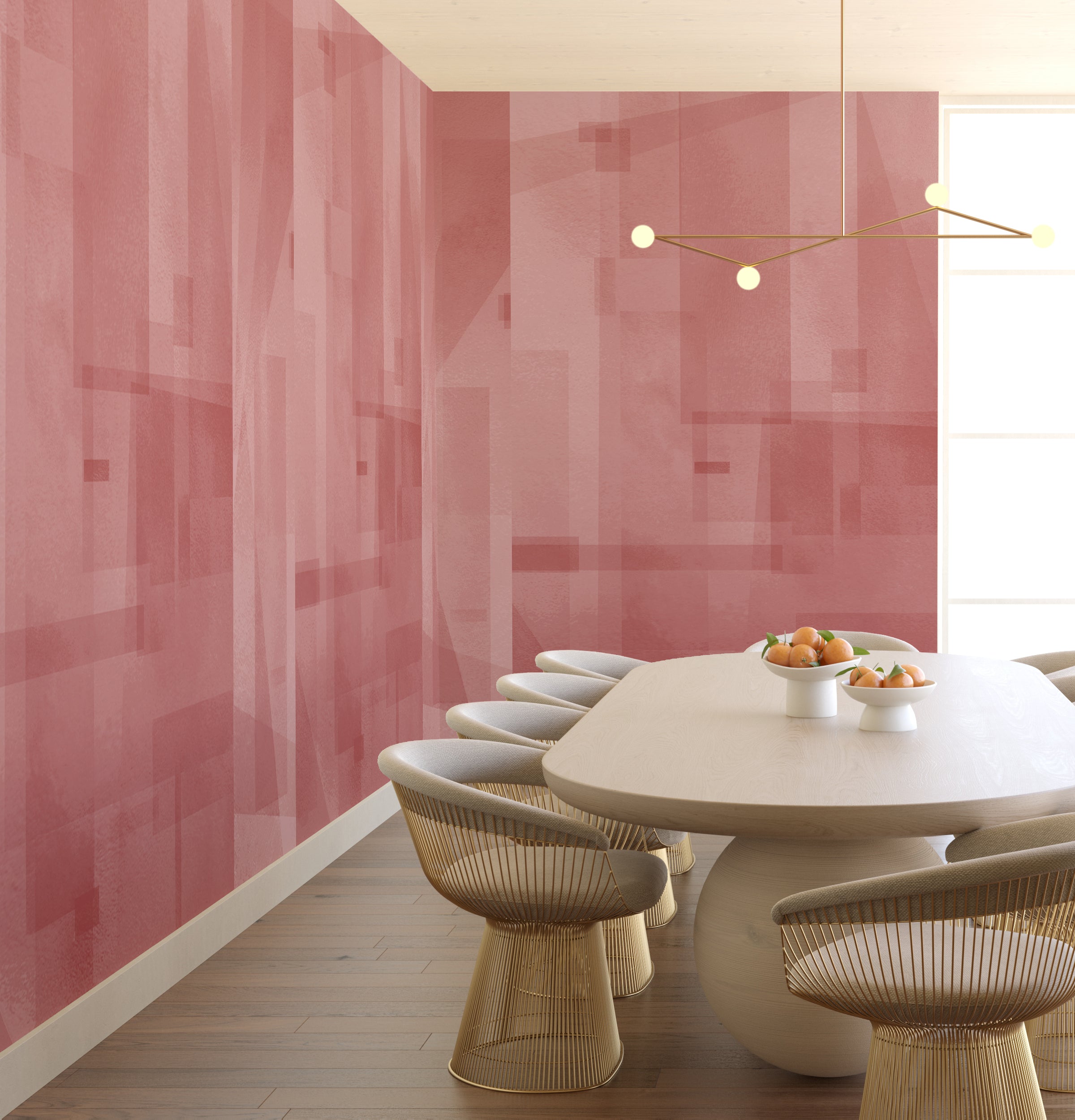 Papier Máché © Mural Wallpaper in Rose