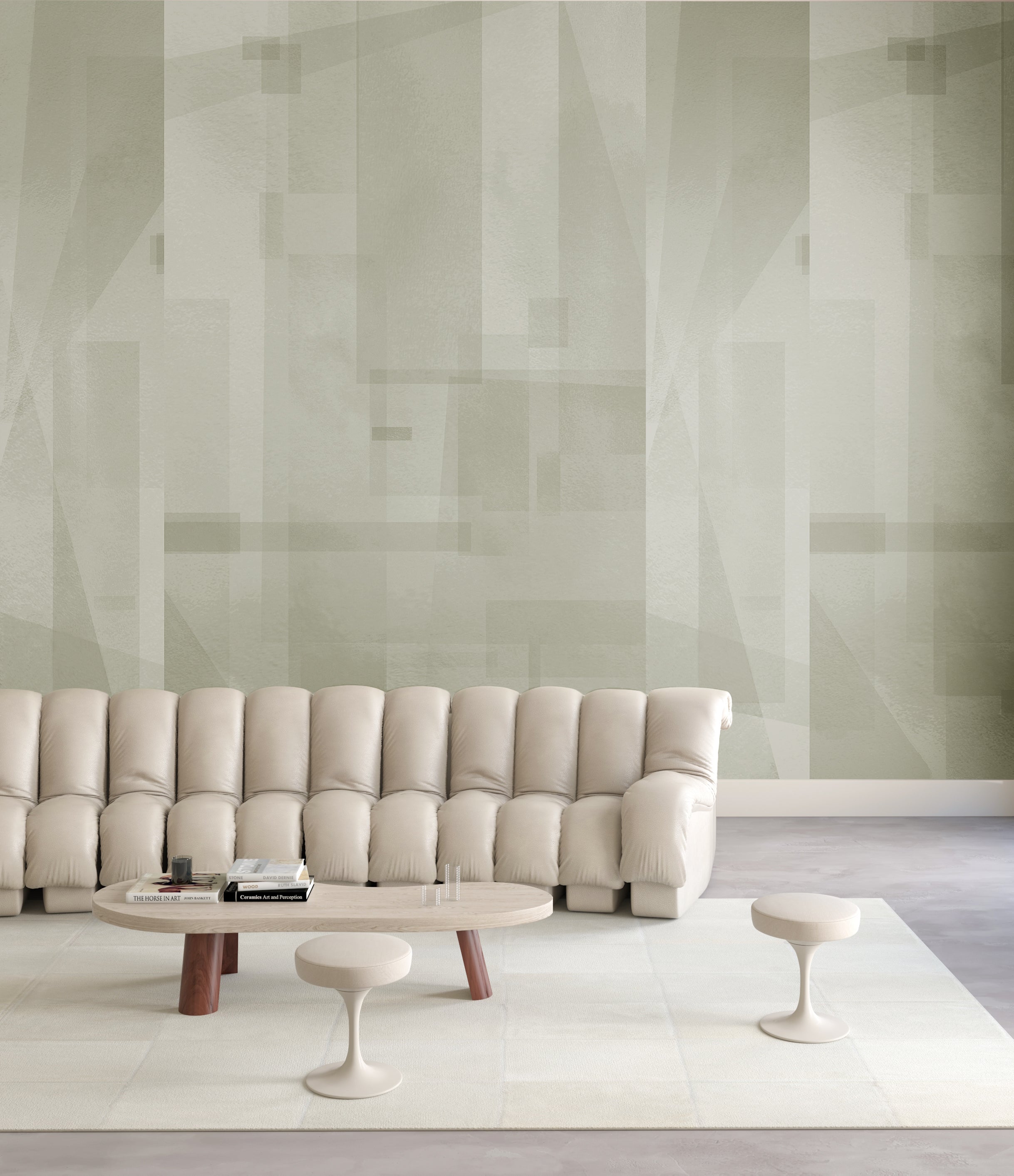 Papier Máché © Mural Wallpaper in Sage