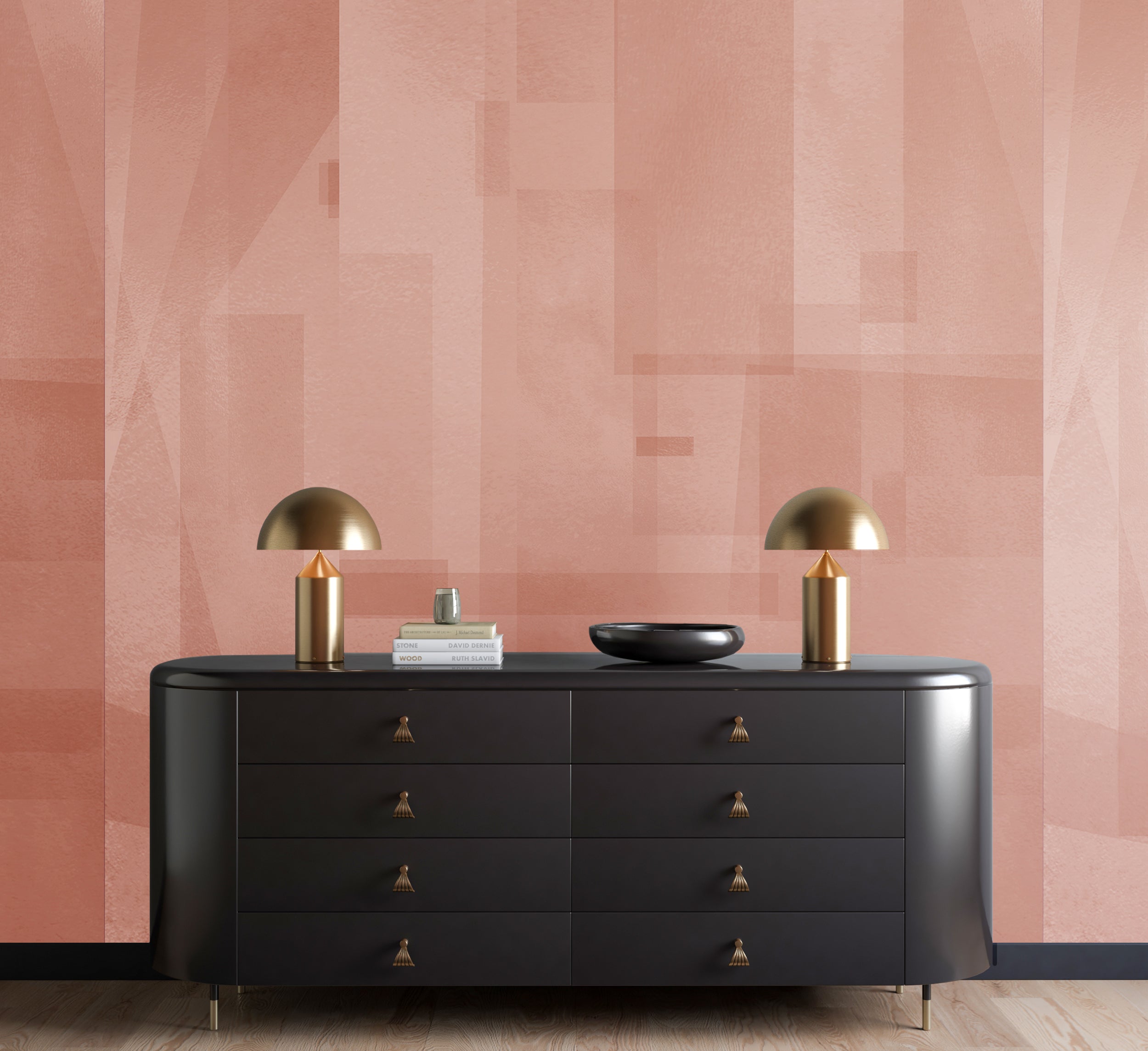 Papier Máché © Mural Wallpaper in Terracotta