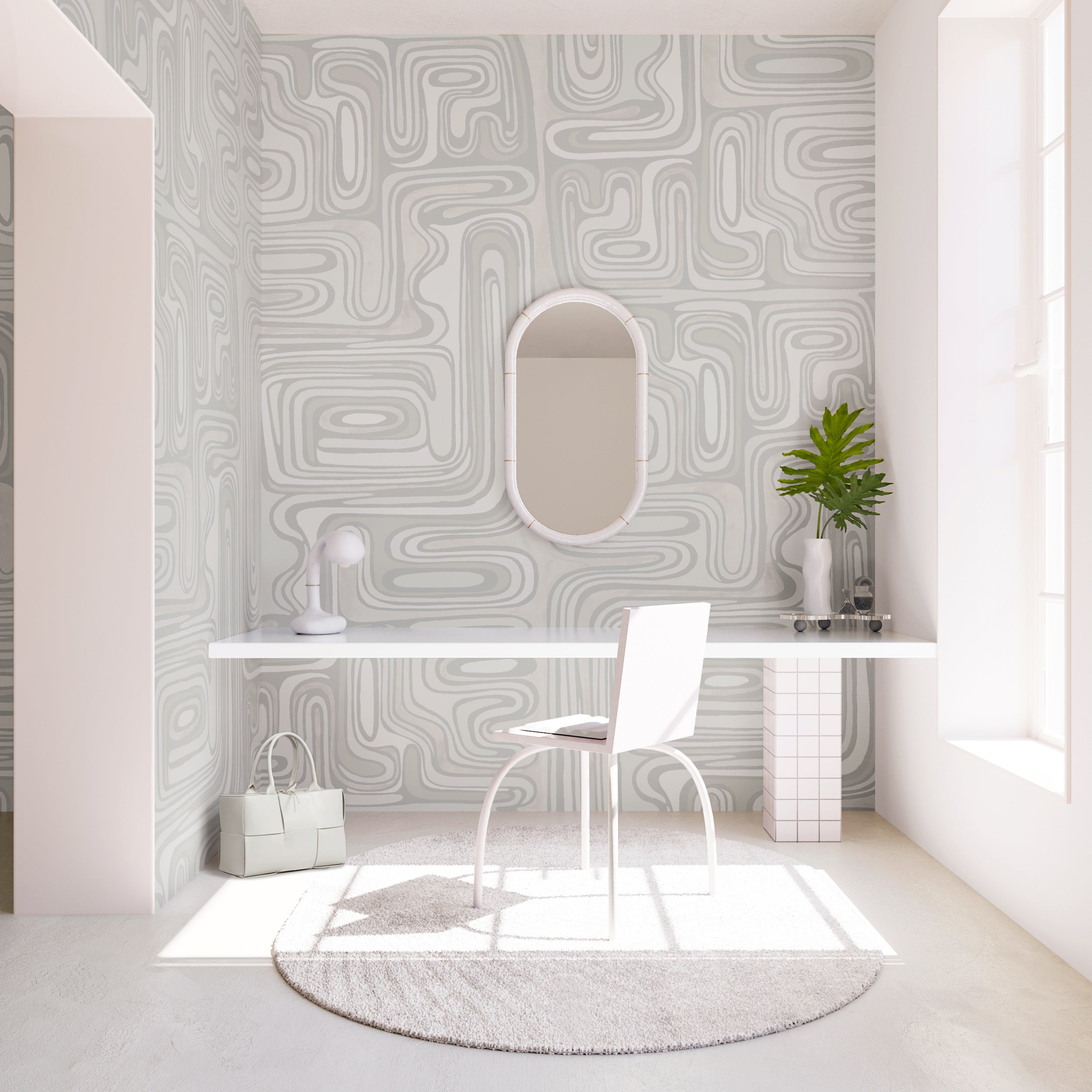 Playhouse© Mural Wallpaper in Dusty Grey