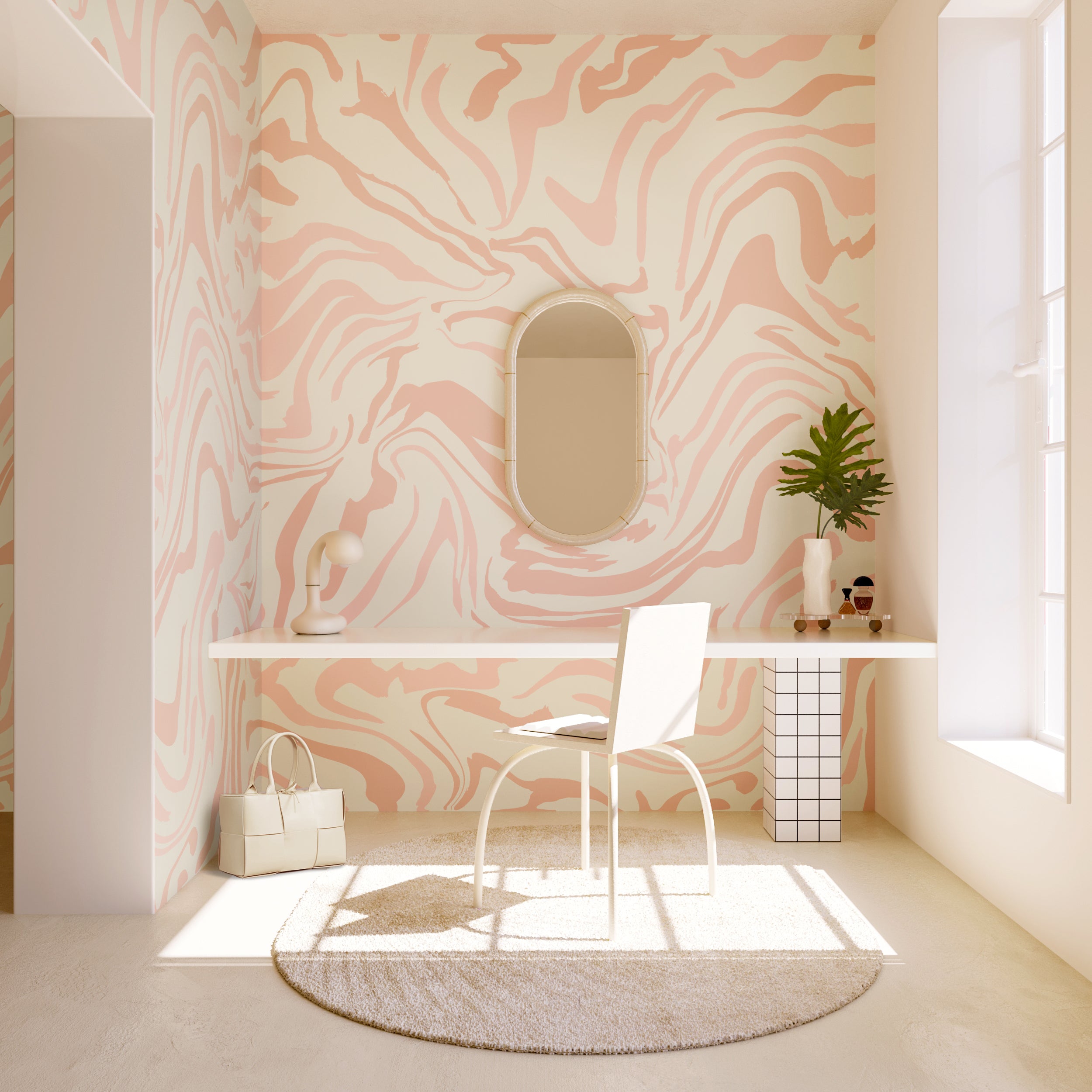 Primal© Multi Mural Wallpaper in Pink