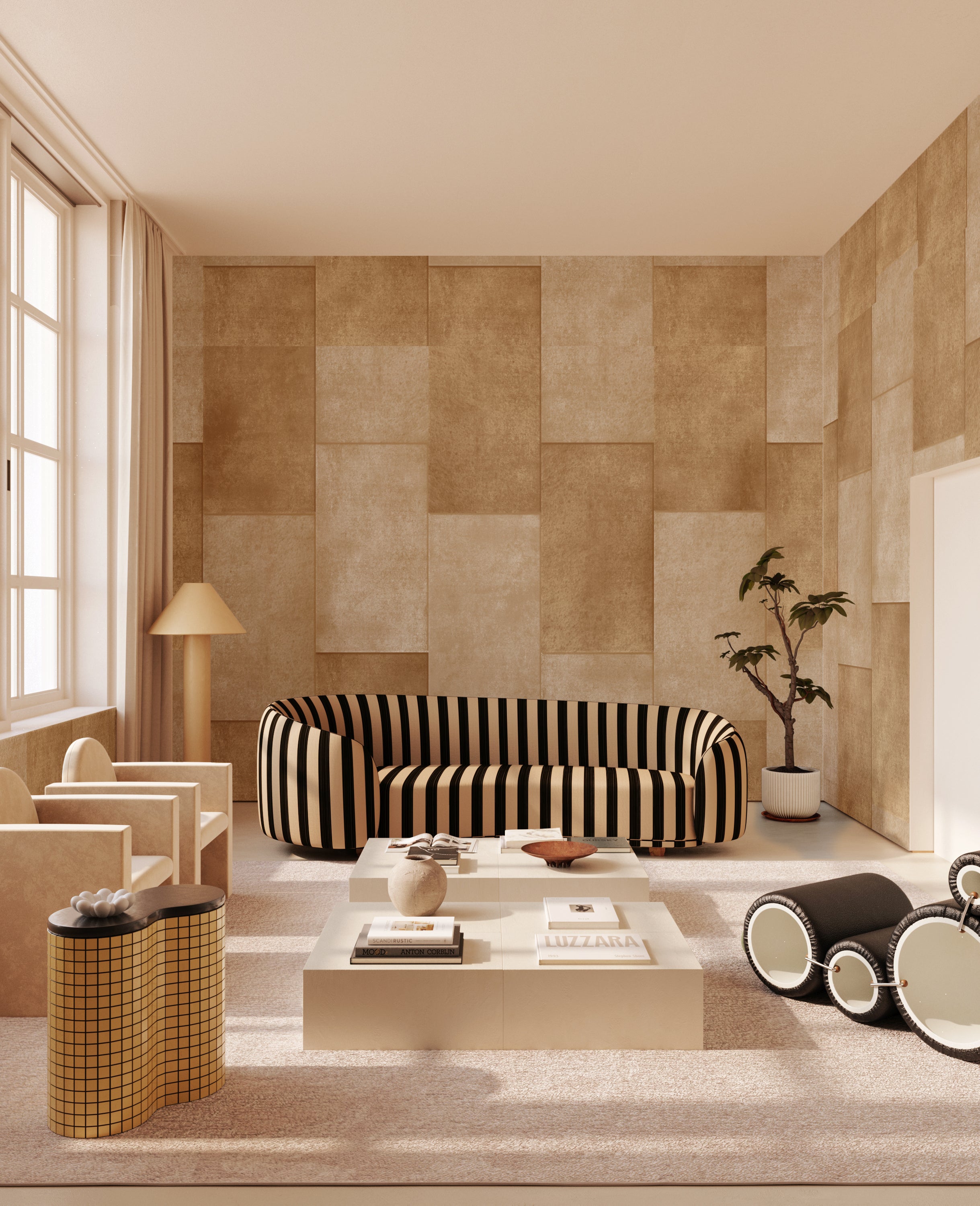 Rectangled© Mural Wallpaper in Honey