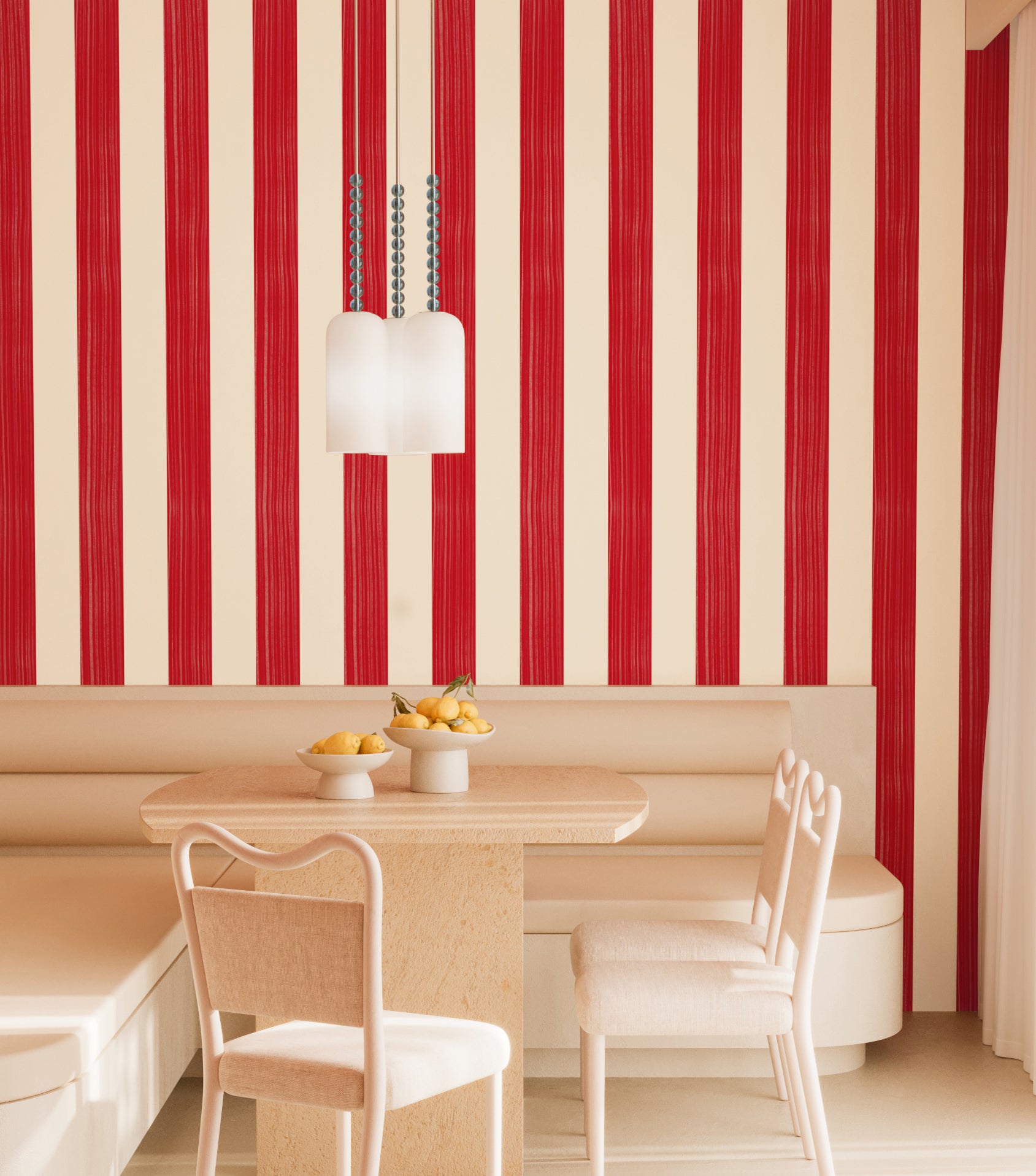 Santorini© Mural Wallpaper in Currant