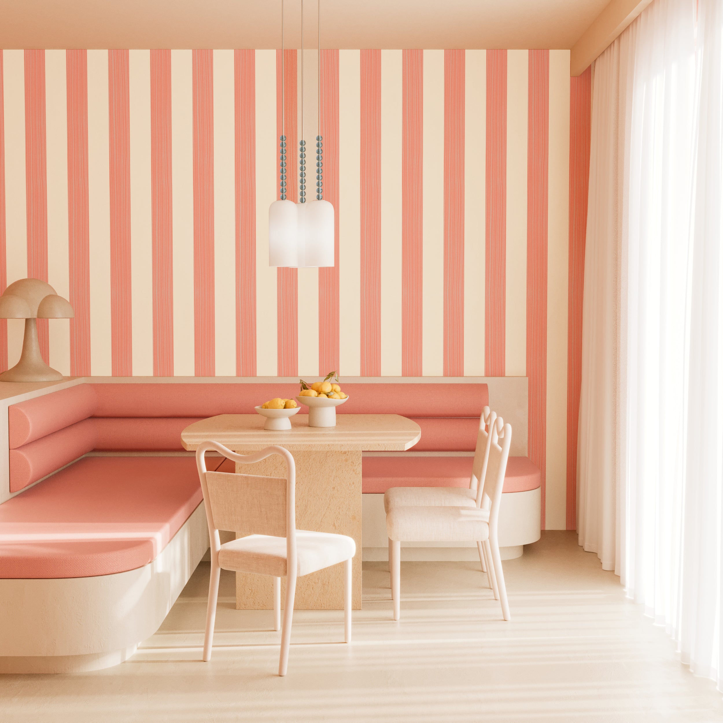 Santorini© Mural Wallpaper in Melon