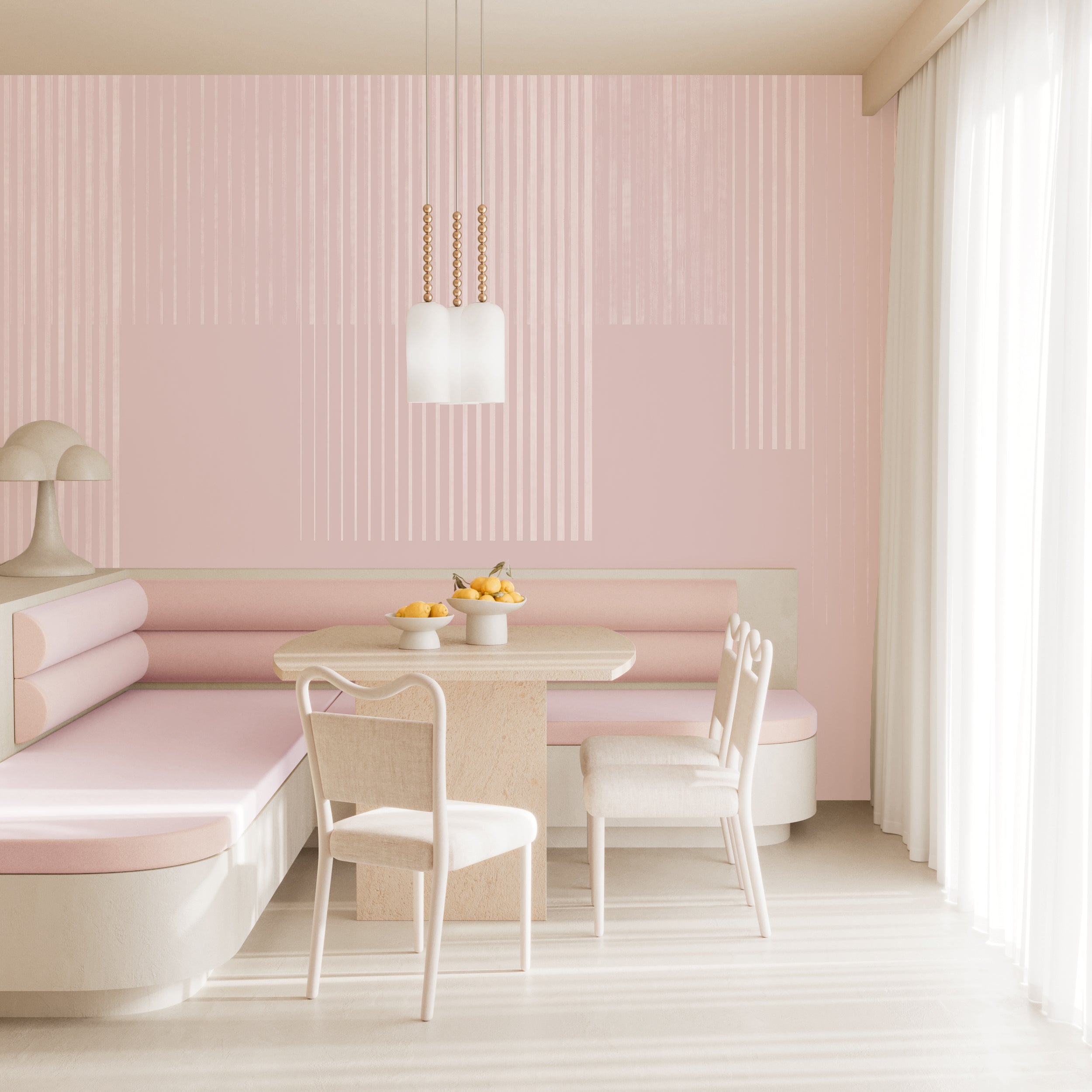 Seismic© Mural Wallpaper in blush
