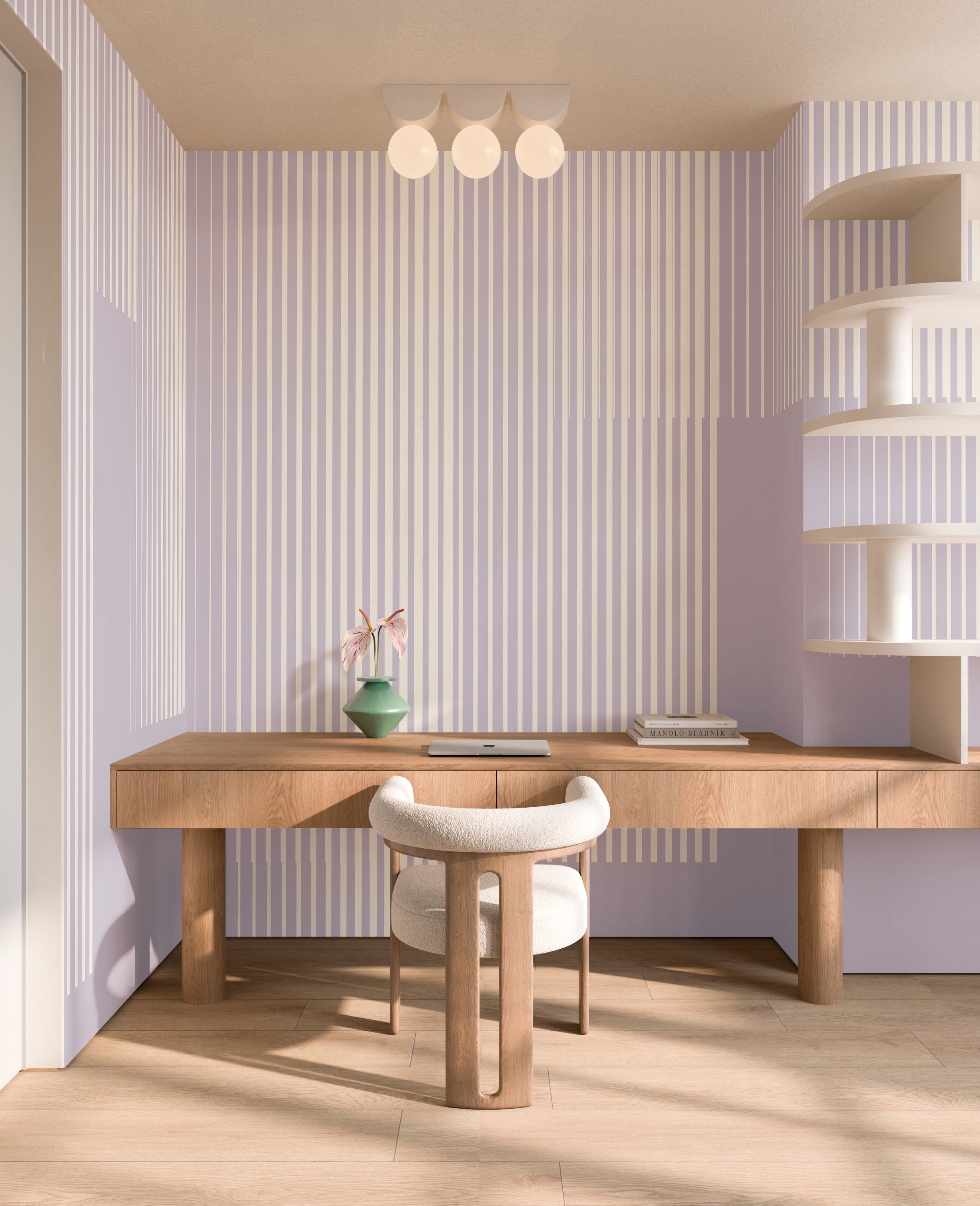 Seismic© Mural Wallpaper in Lilac