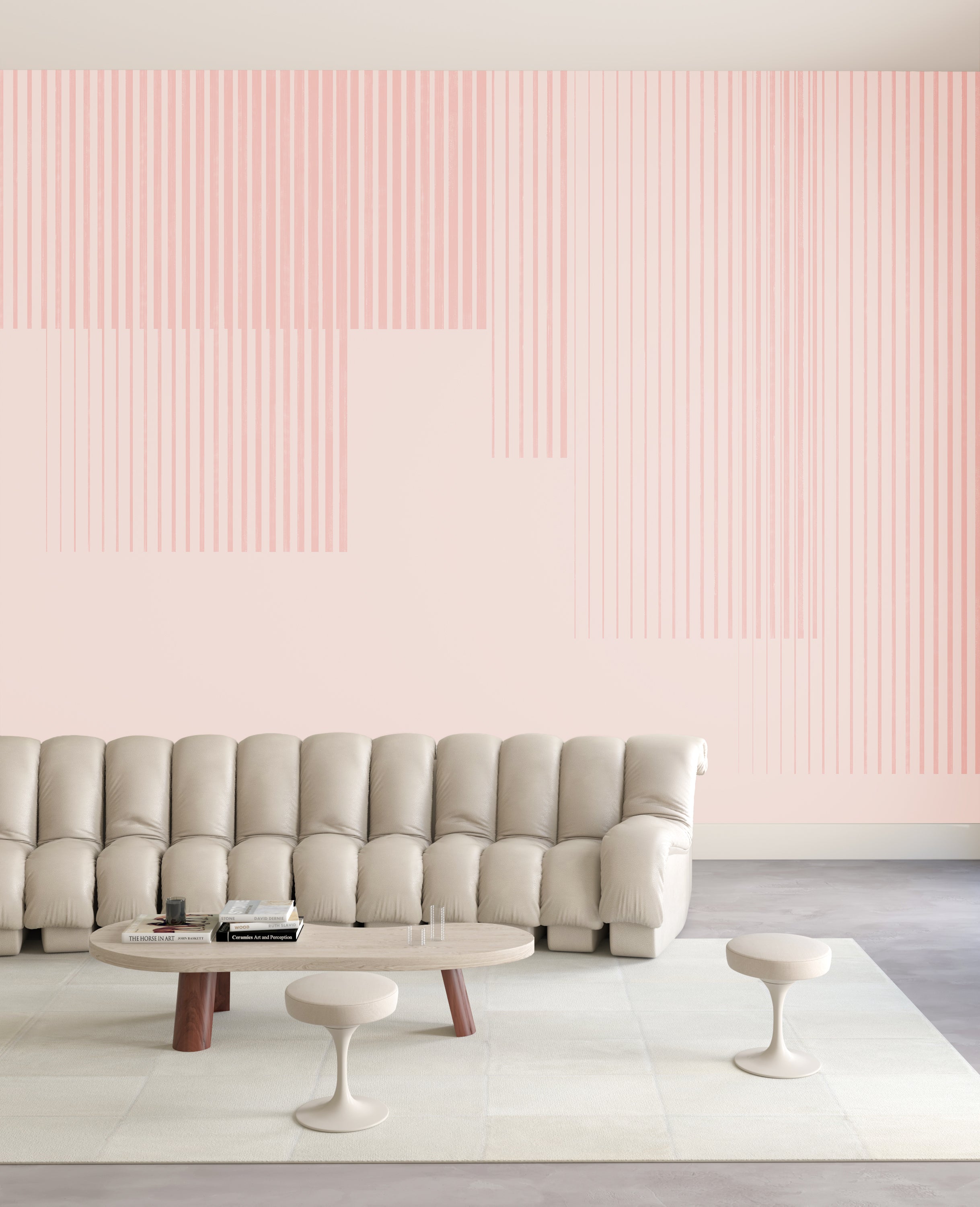 Seismic© Mural Wallpaper in macaroon