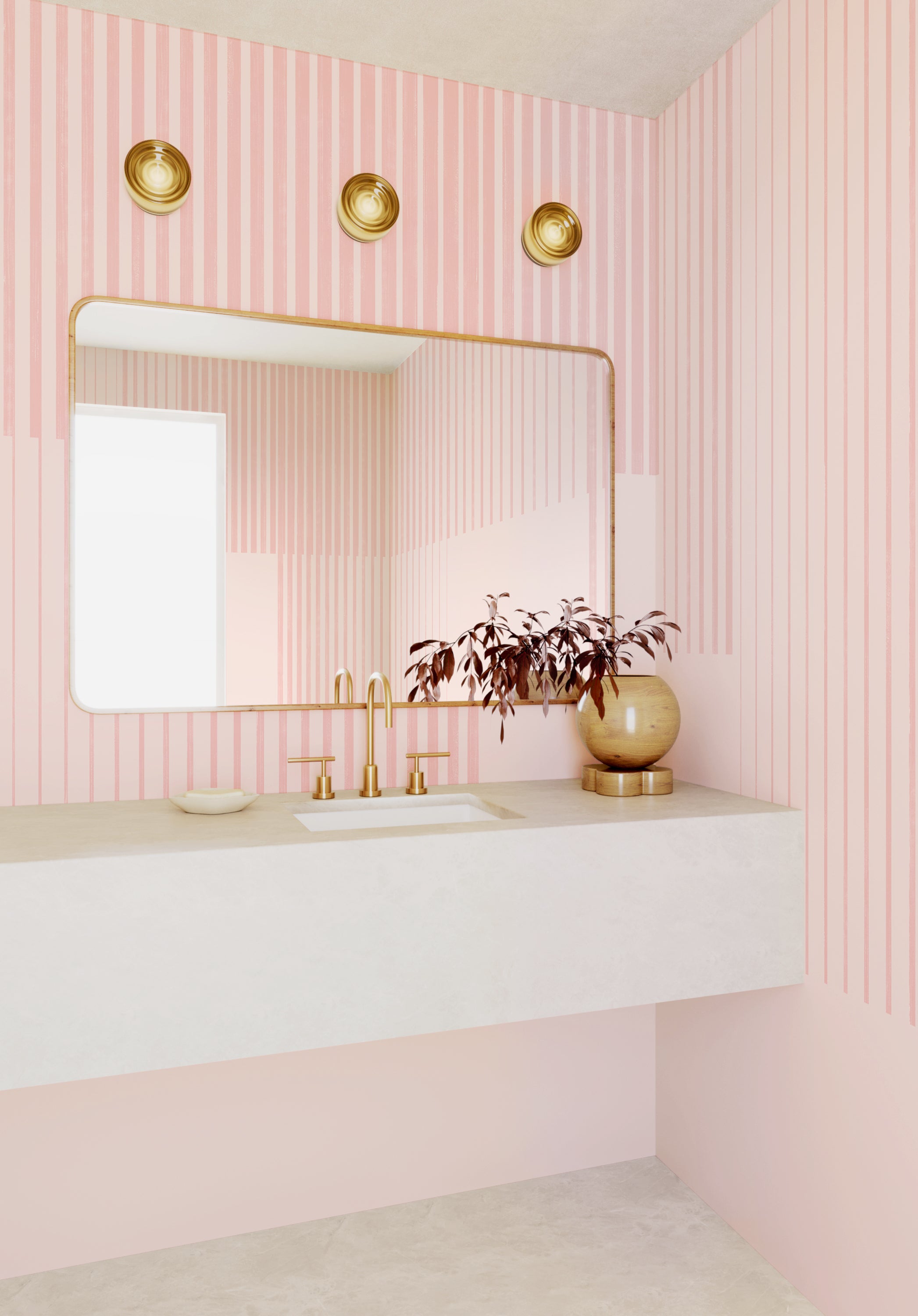 Seismic© Mural Wallpaper in macaroon