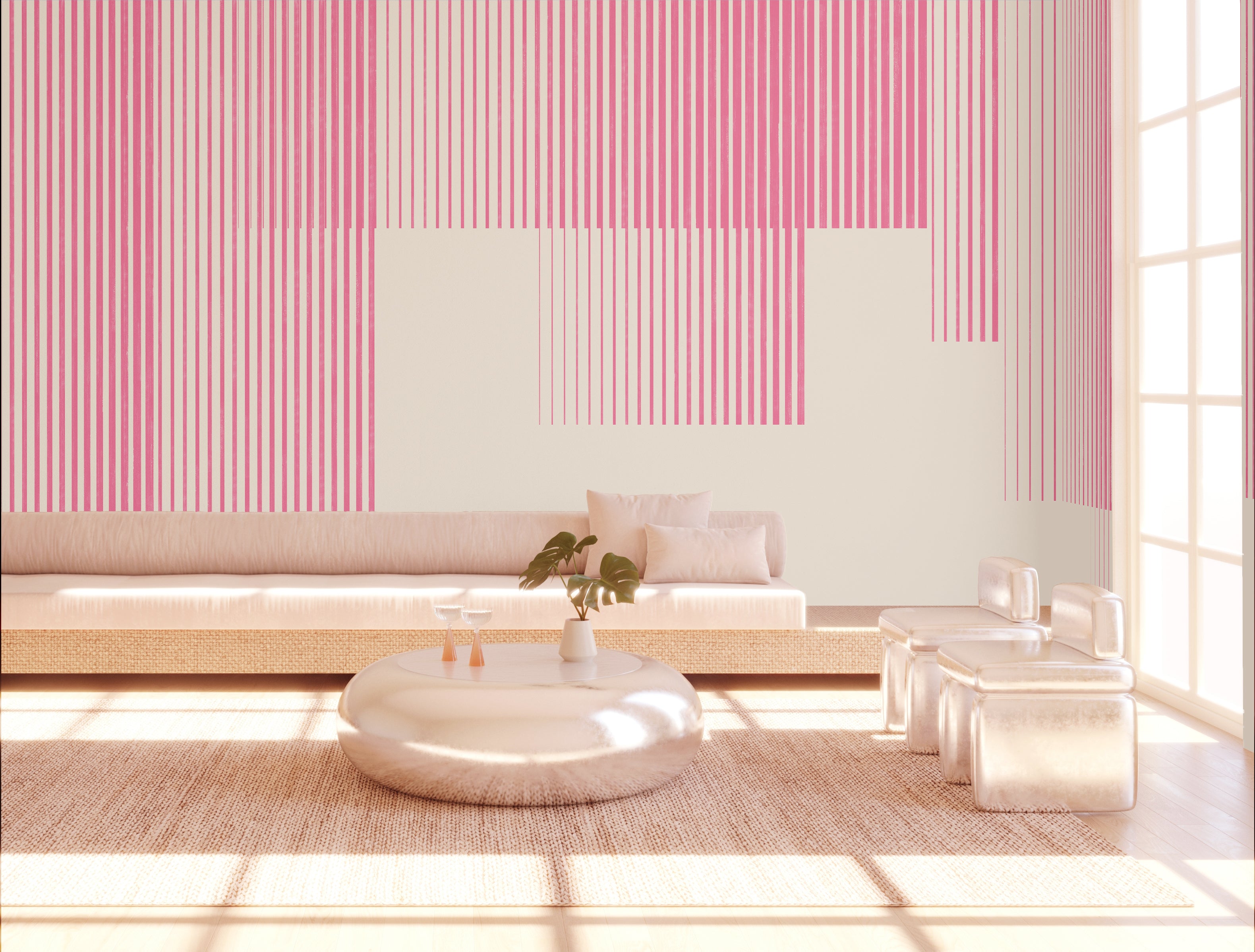Seismic© Mural Wallpaper in Magenta
