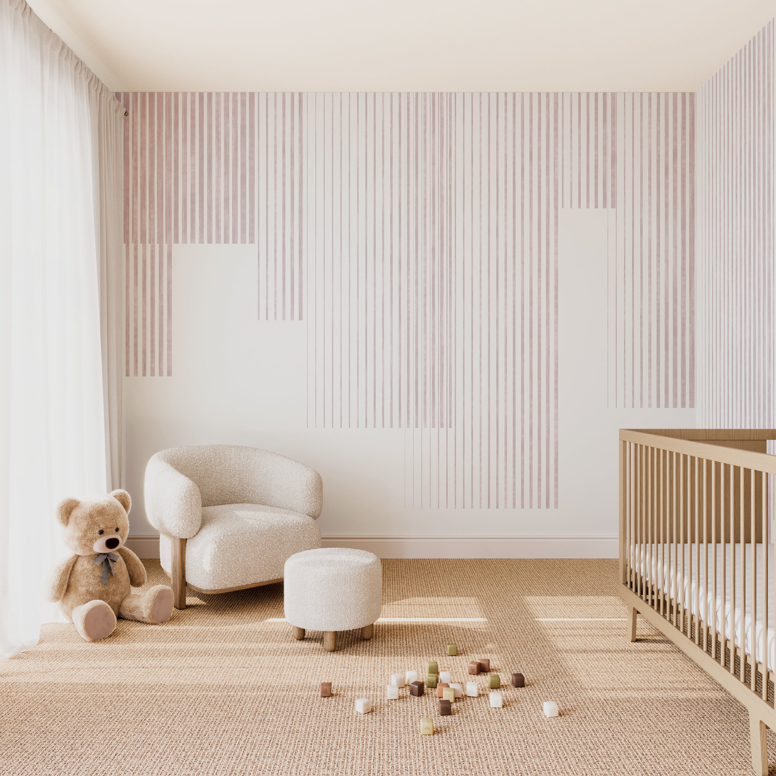 Seismic© Mural Wallpaper in Petal