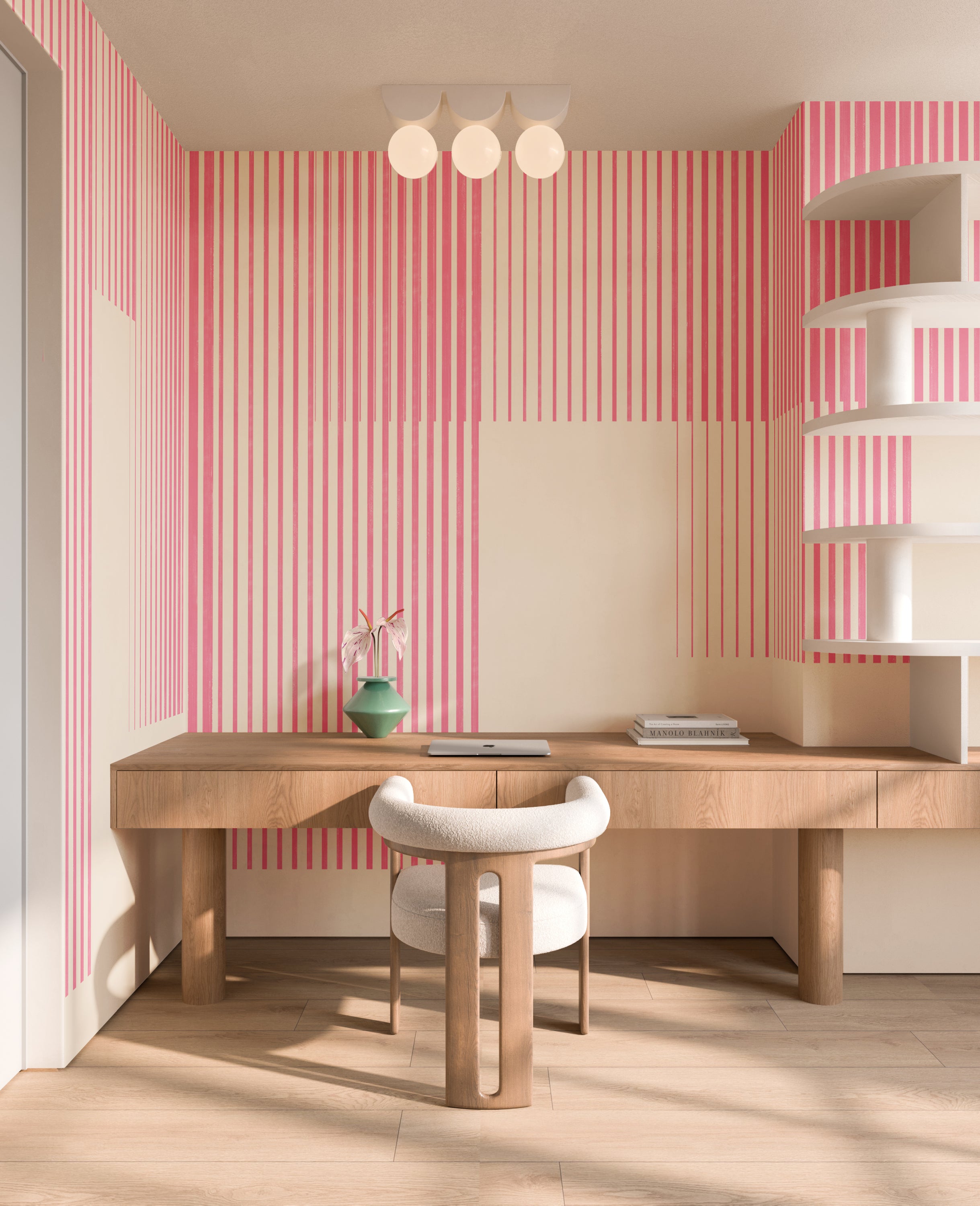 Seismic© Mural Wallpaper in Magenta