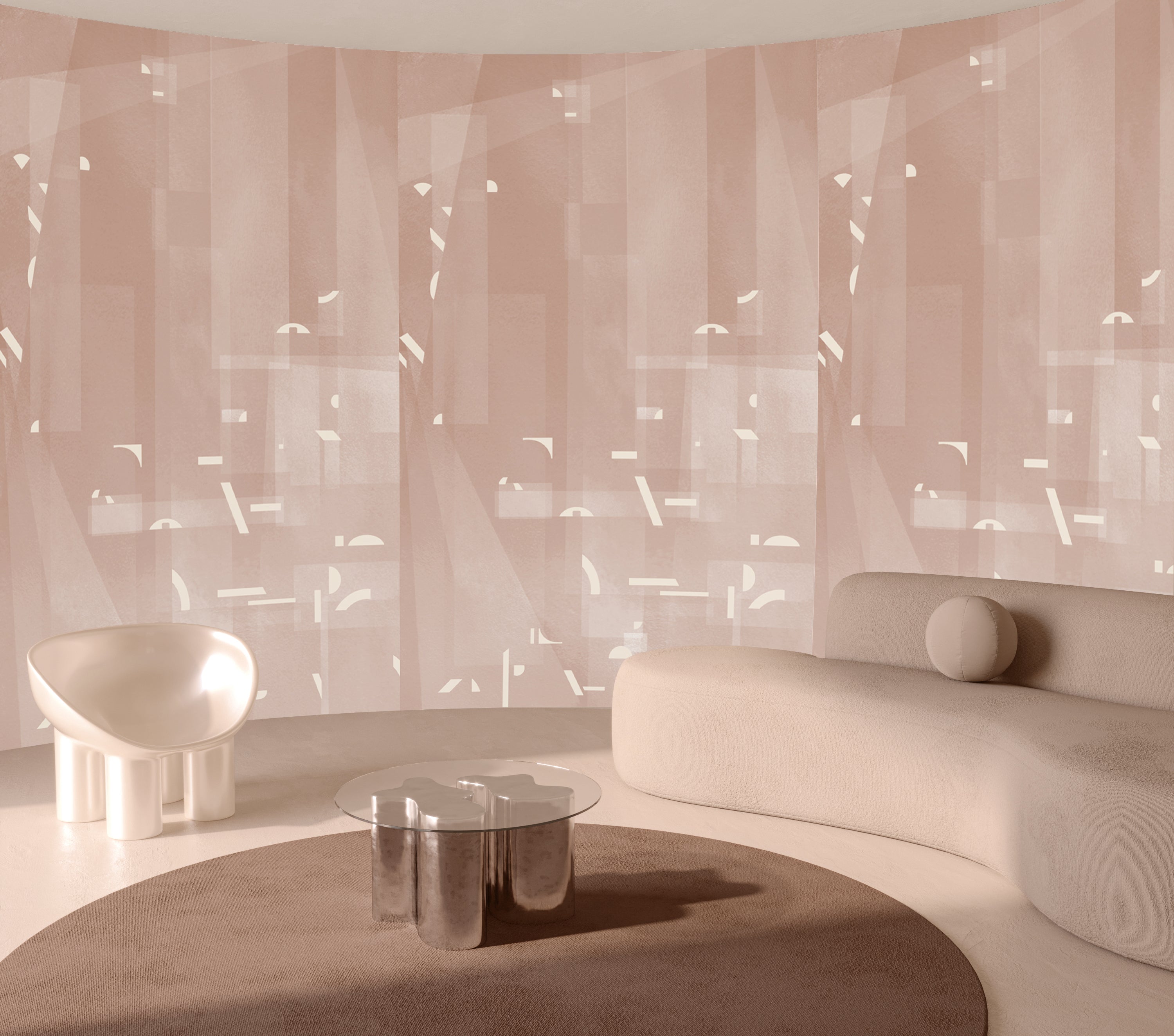 Shape Shifter© Mural Wallpaper in Guava