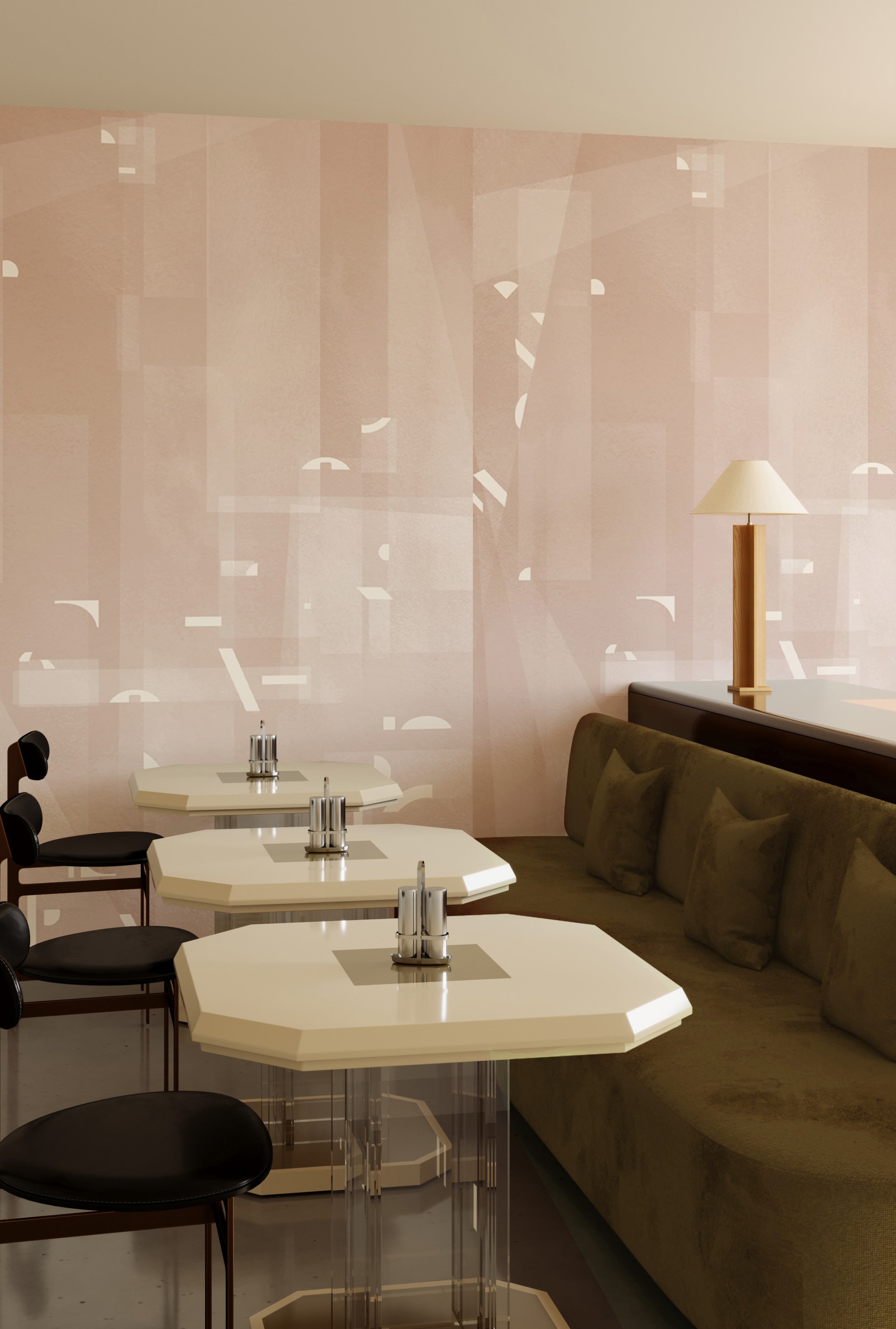 Shape Shifter© Mural Wallpaper in Guava