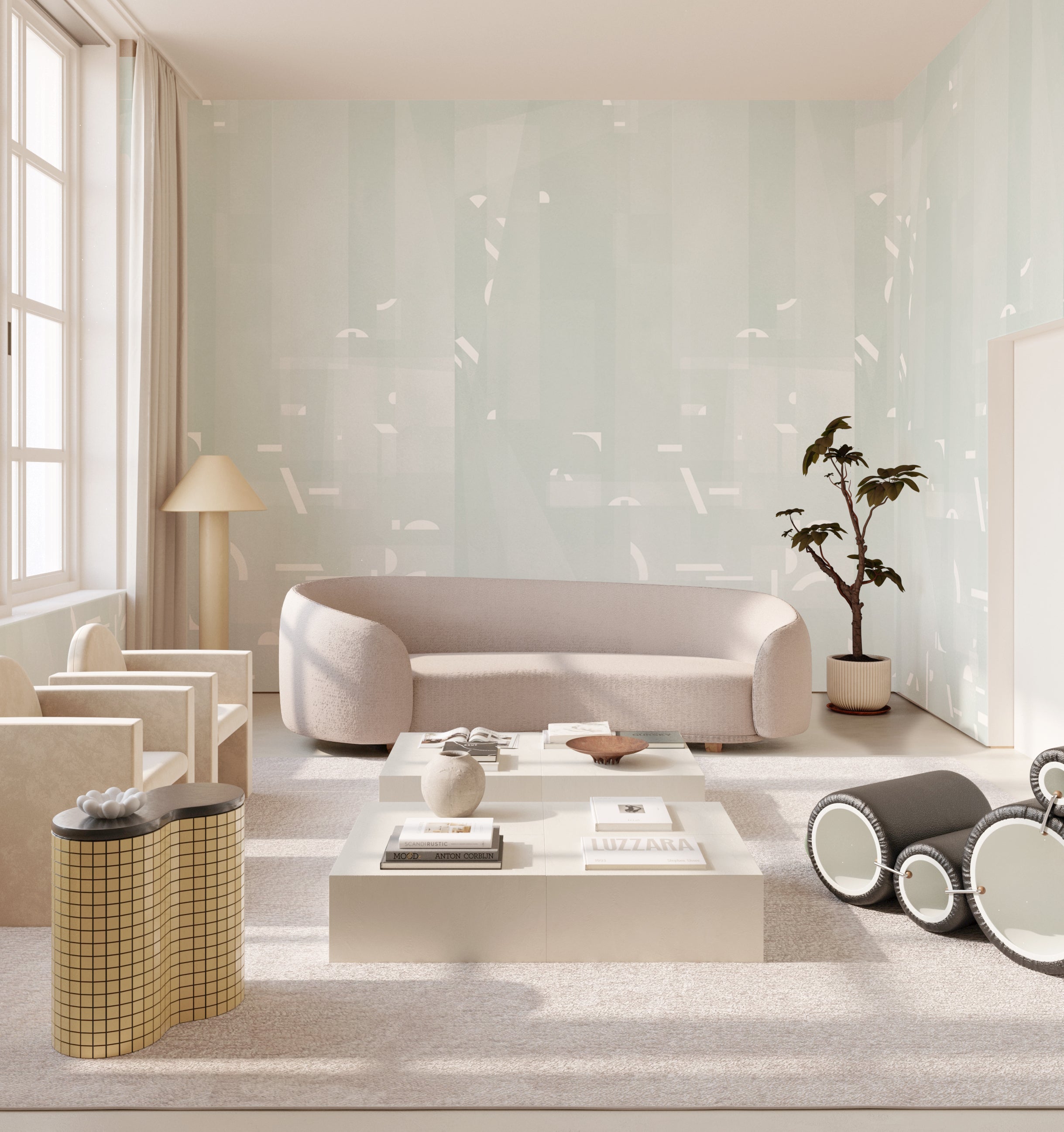 Shape Shifter© Mural Wallpaper in Ice Cap