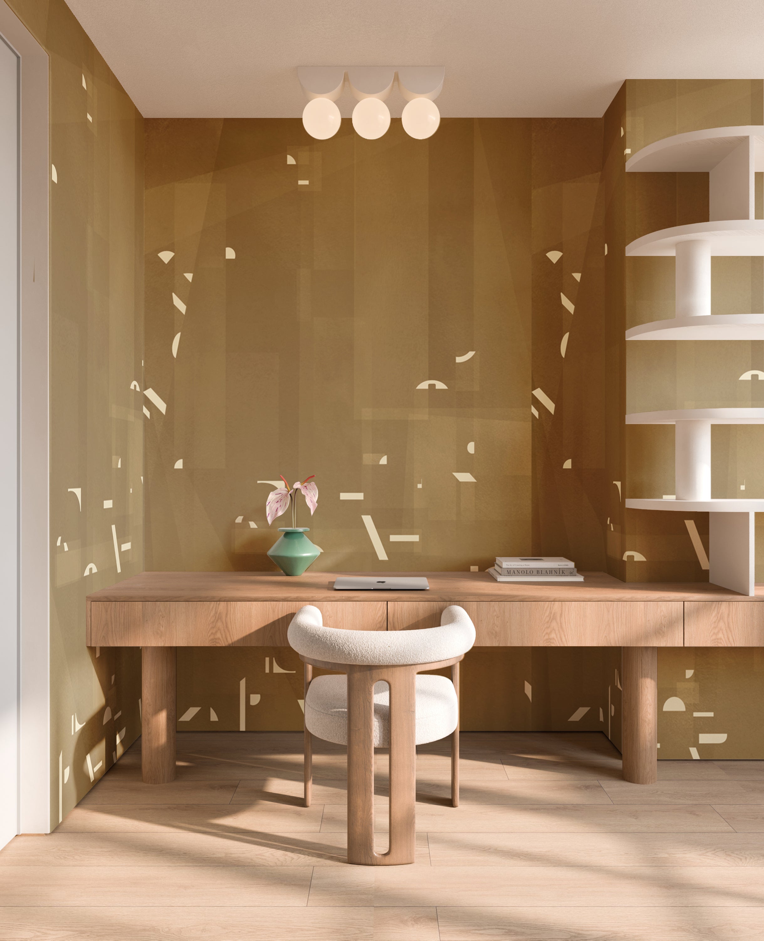 Shape Shifter© Mural Wallpaper in Lagoon