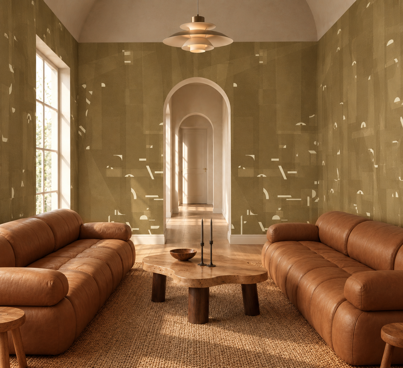 Shape Shifter© Mural Wallpaper in Lagoon