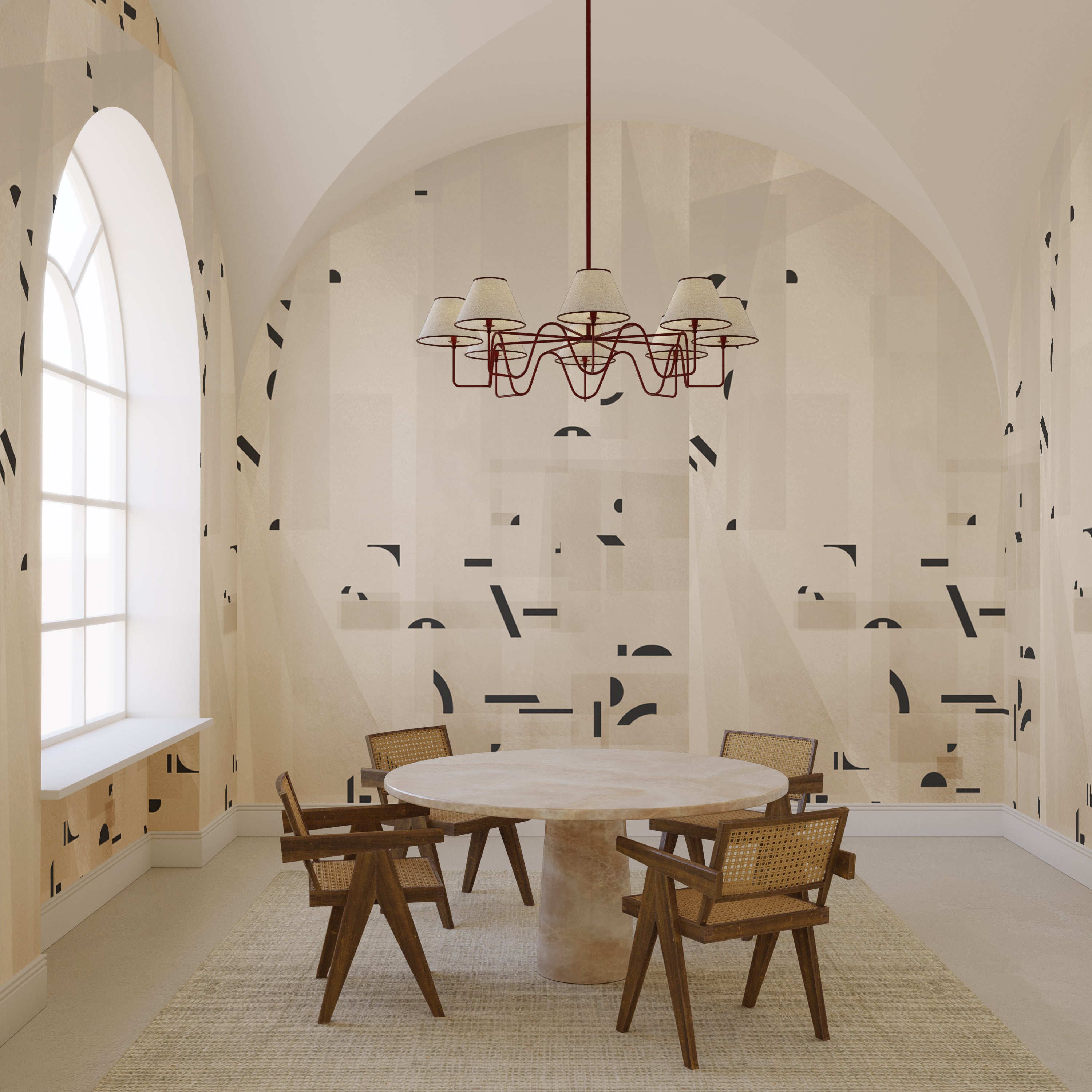Shape Shifter© Mural Wallpaper in Macadamia