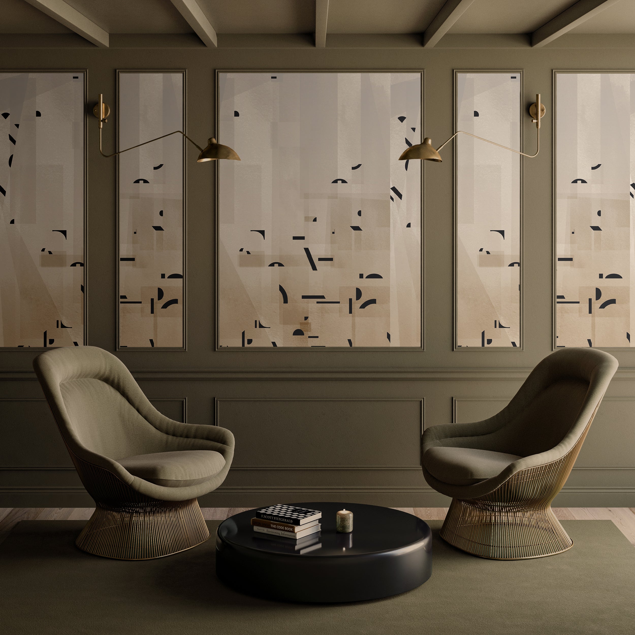 Shape Shifter© Mural Wallpaper in Macadamia