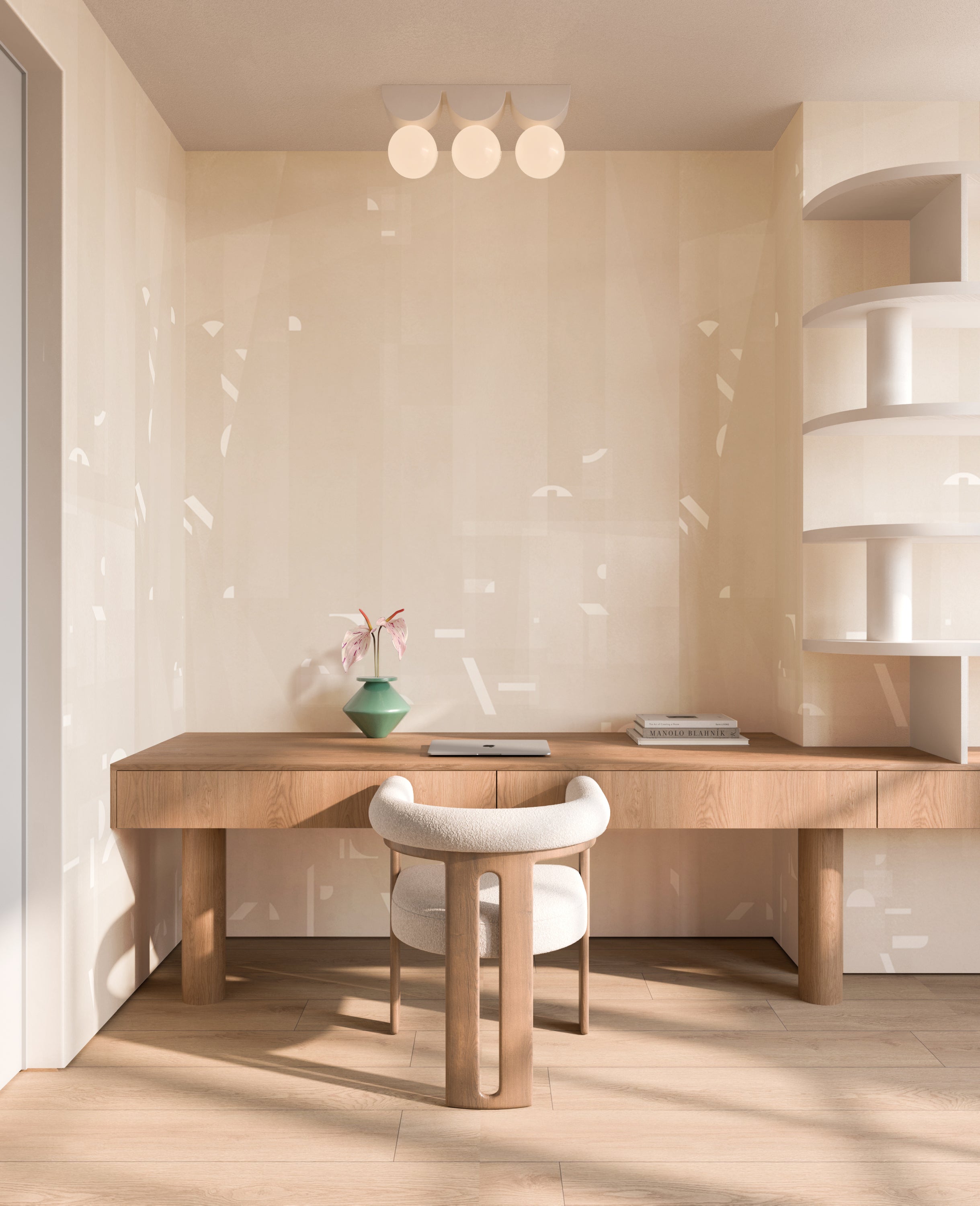 Shape Shifter© Mural Wallpaper in Pina Colada