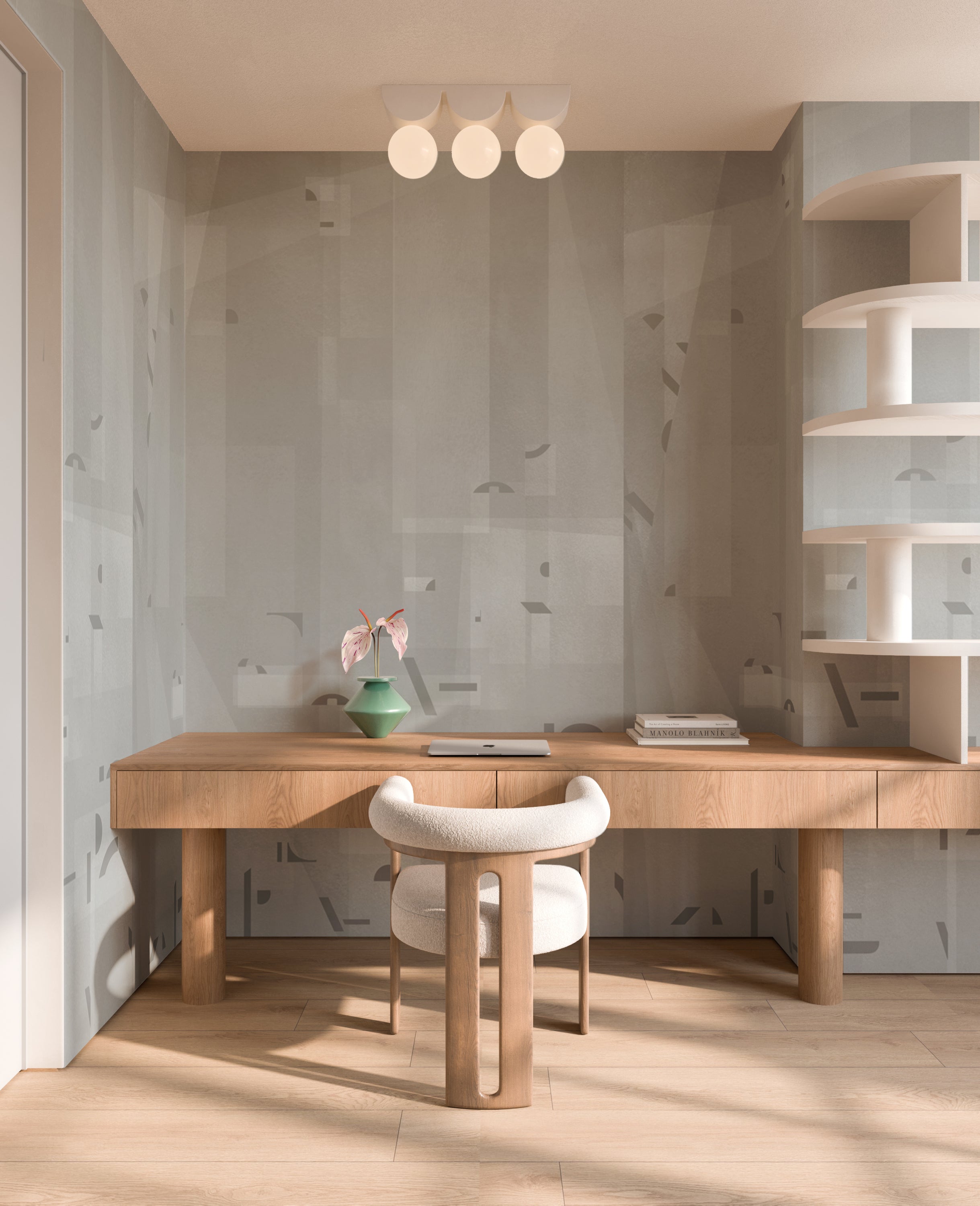 Shape Shifter© Mural Wallpaper in Slate Blue