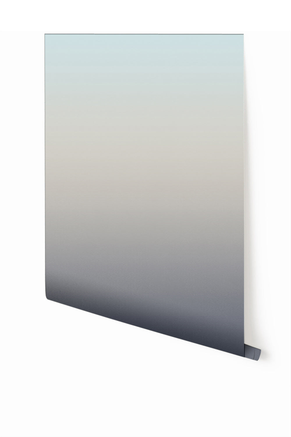 A panel of evaporate wallpaper in a modern gradient design, predominantly in shades of grey and blue from drop it MODERN.