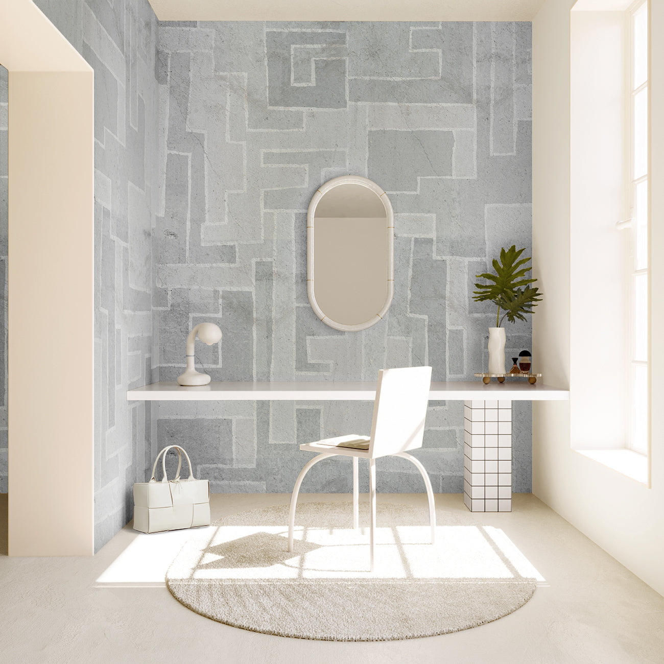 Tetris© Mural Wallpaper in Grey