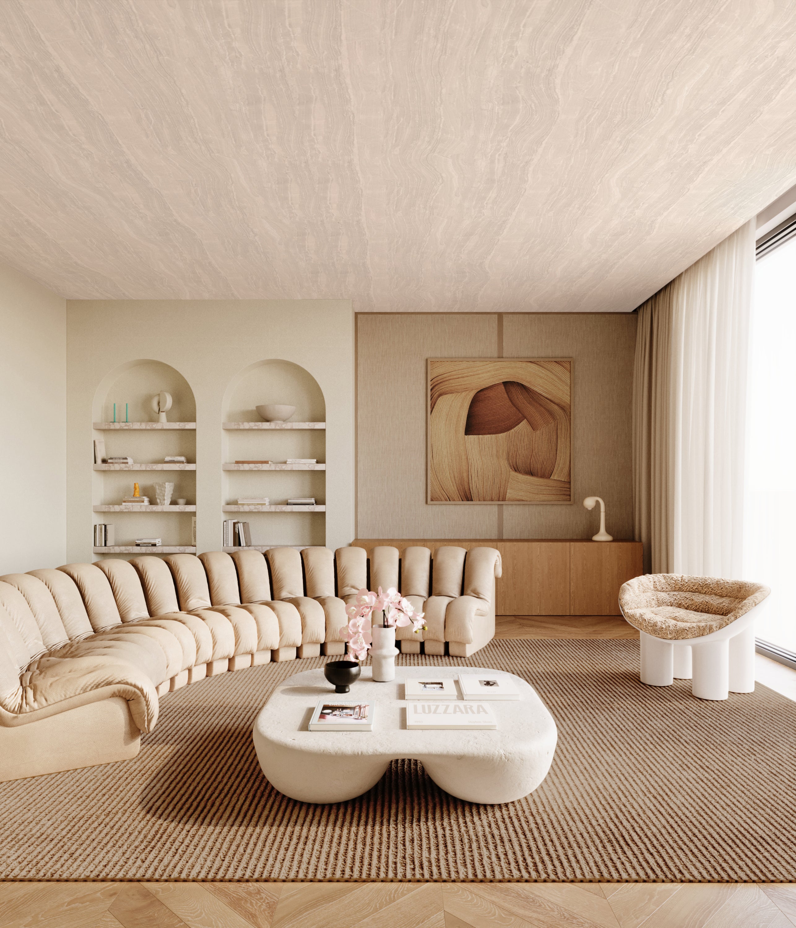 Travertine© Mural Wallpaper in Bone