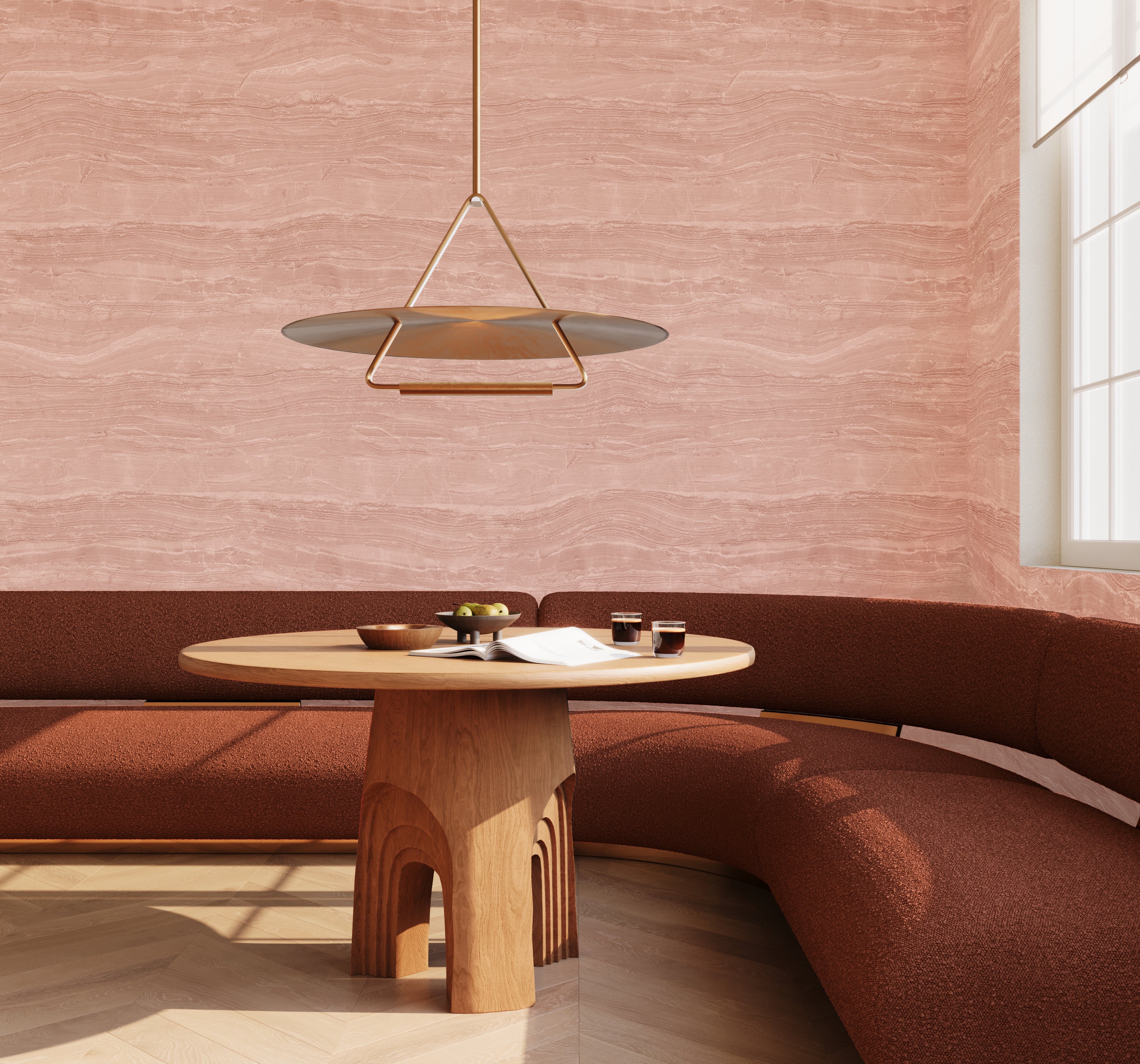 Travertine© Mural Wallpaper in Terracotta