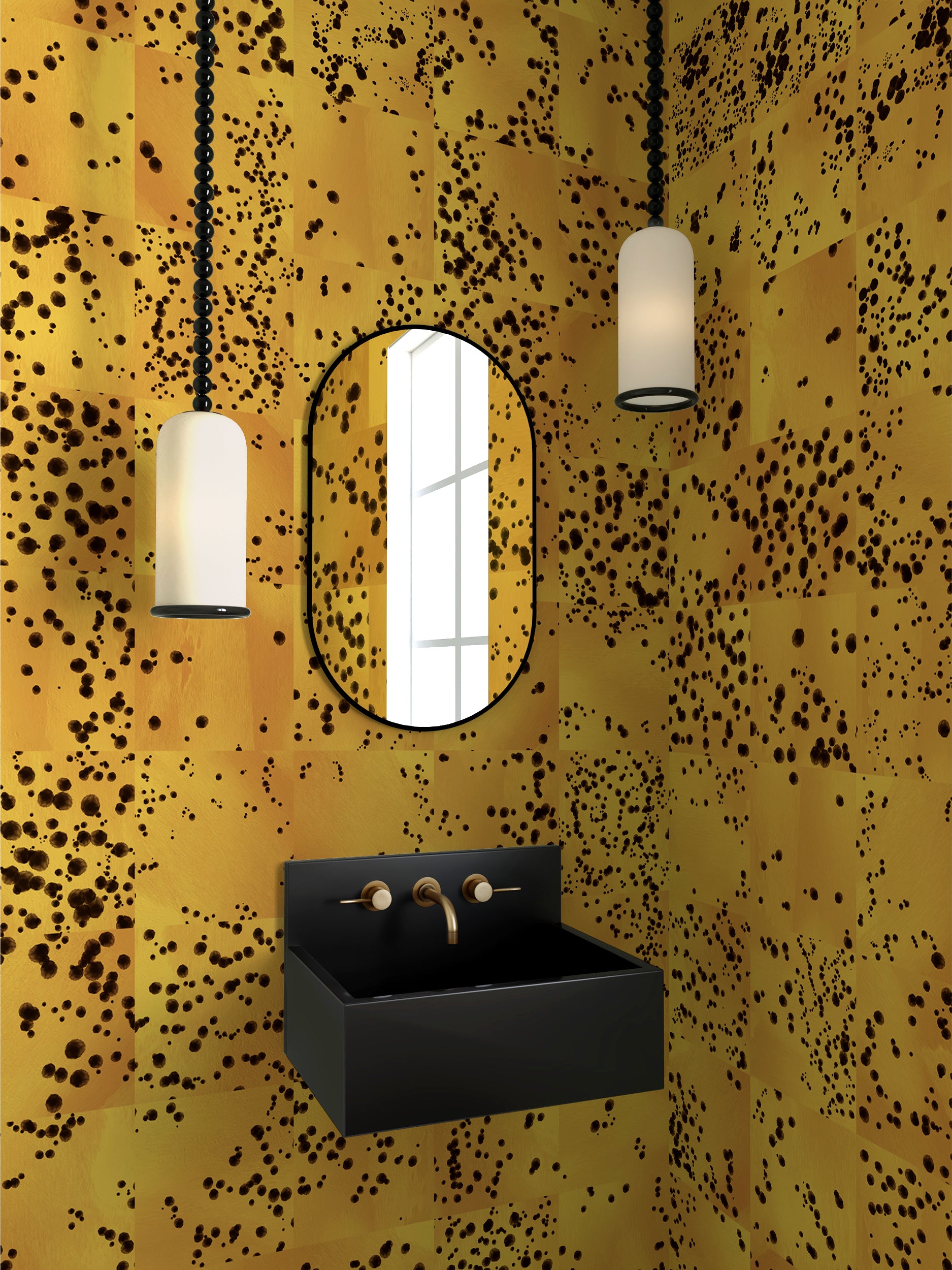 Wild Tile© Wallpaper in Mustard