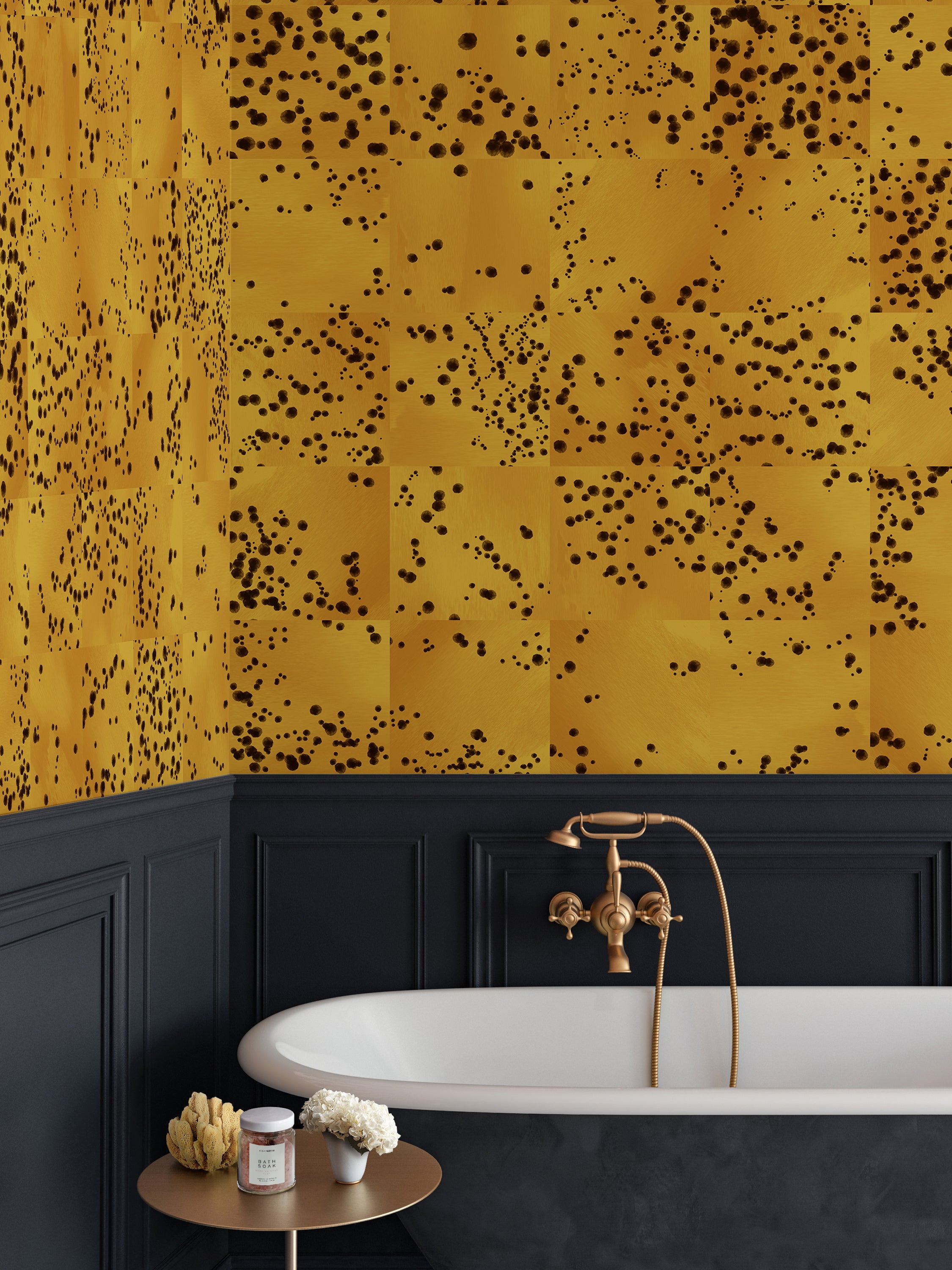Wild Tile© Wallpaper in Mustard