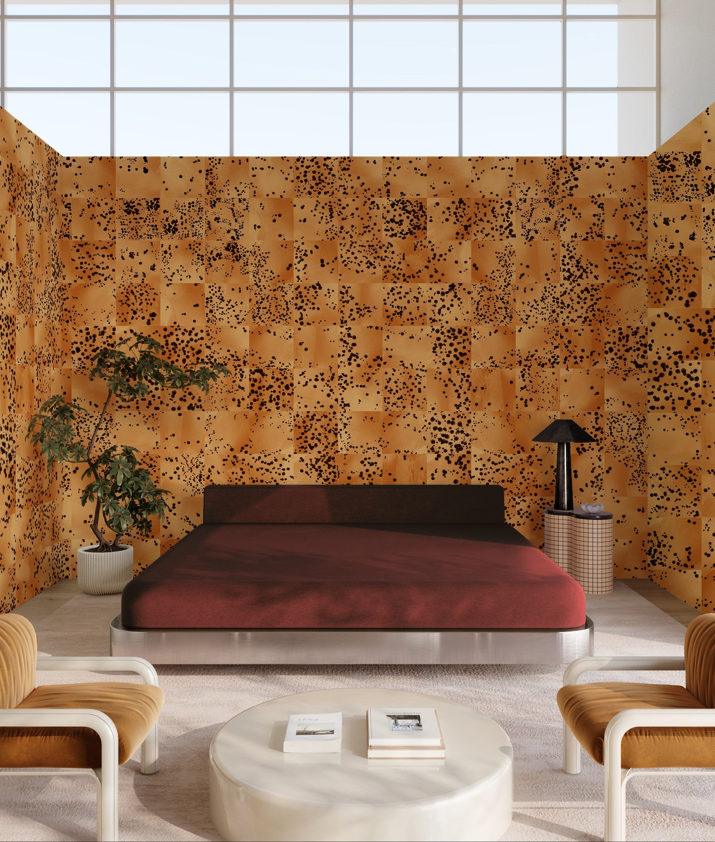 Wild Tile© Wallpaper in Papaya