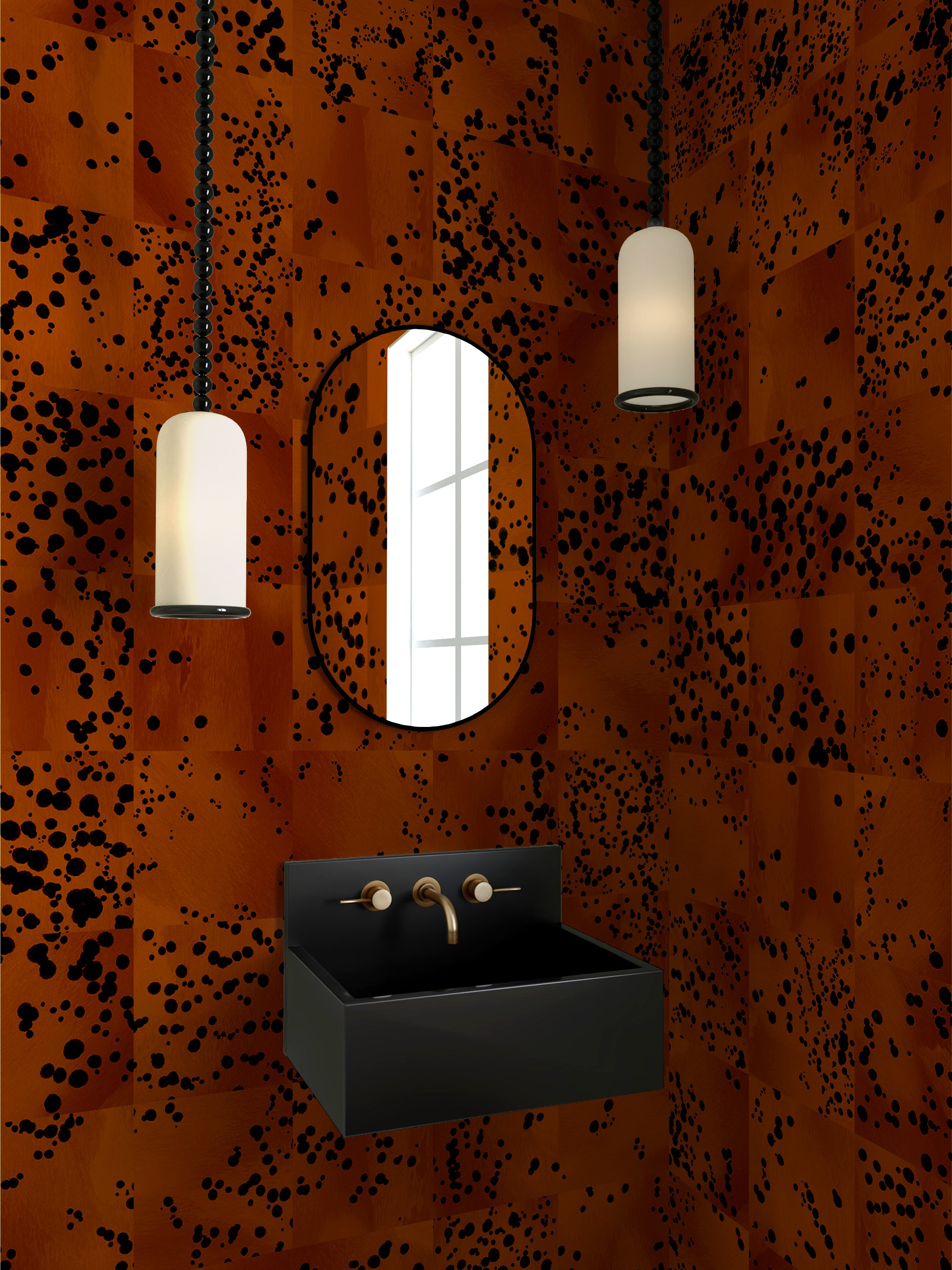 Wild Tile© Wallpaper in Rust