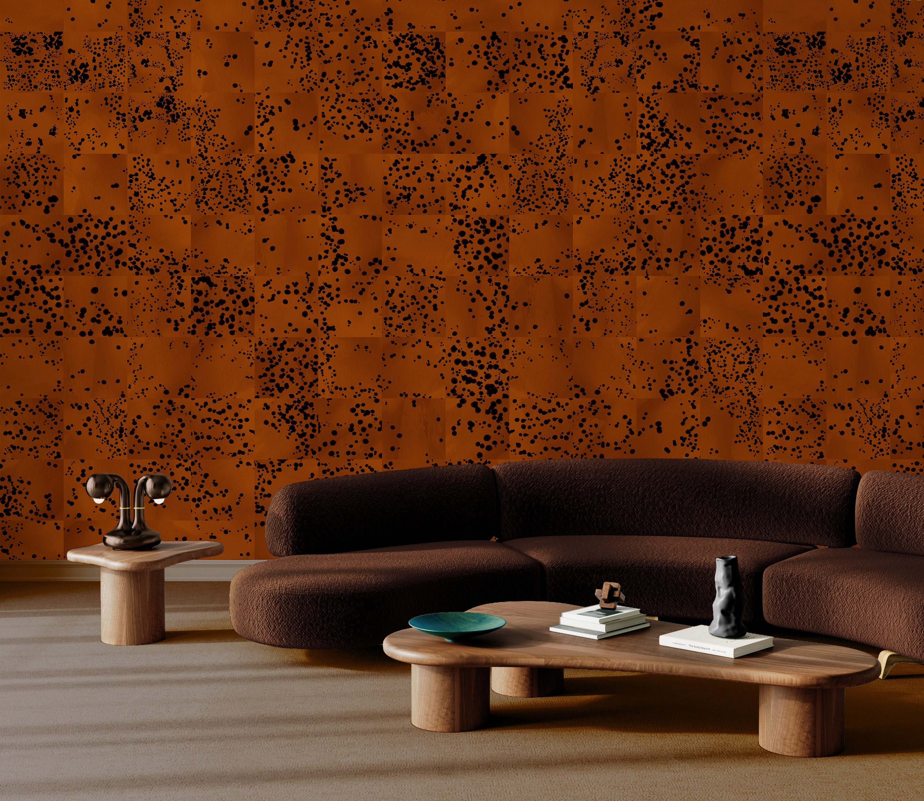 Wild Tile© Wallpaper in Rust