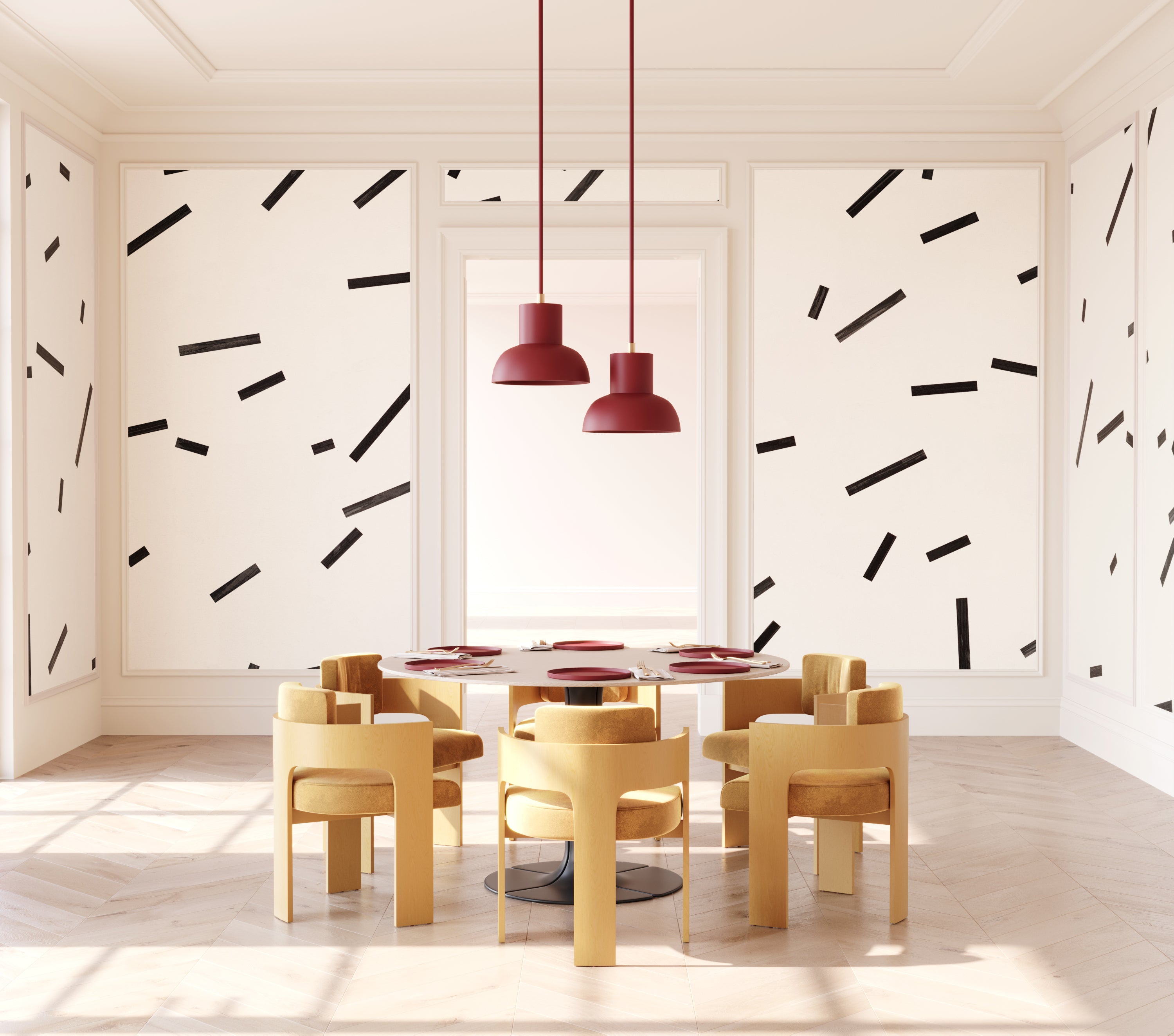 Ziti© Mural Wallpaper in Black + Cremé