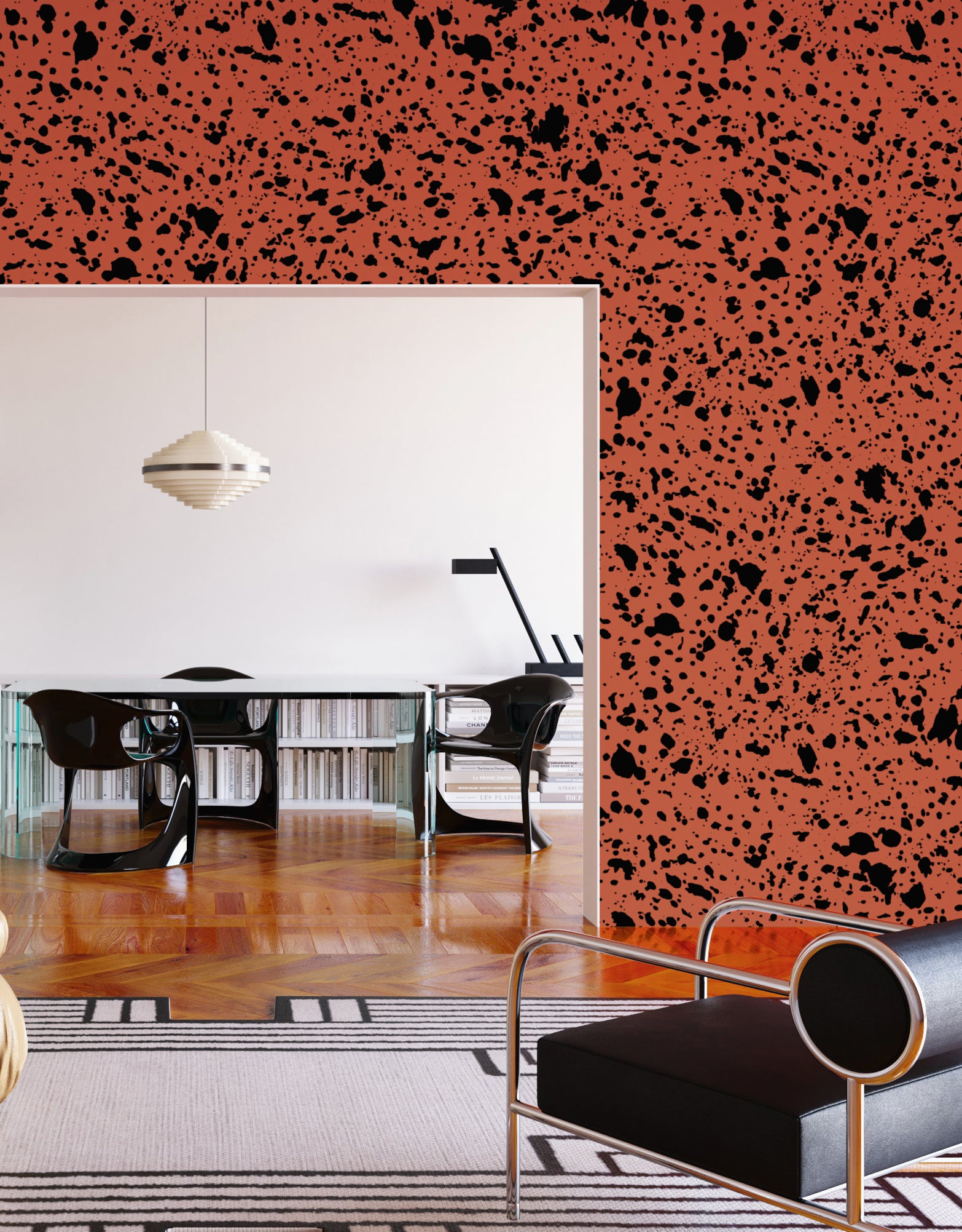Appaloosa© Mural Wallpaper in Brick + Black