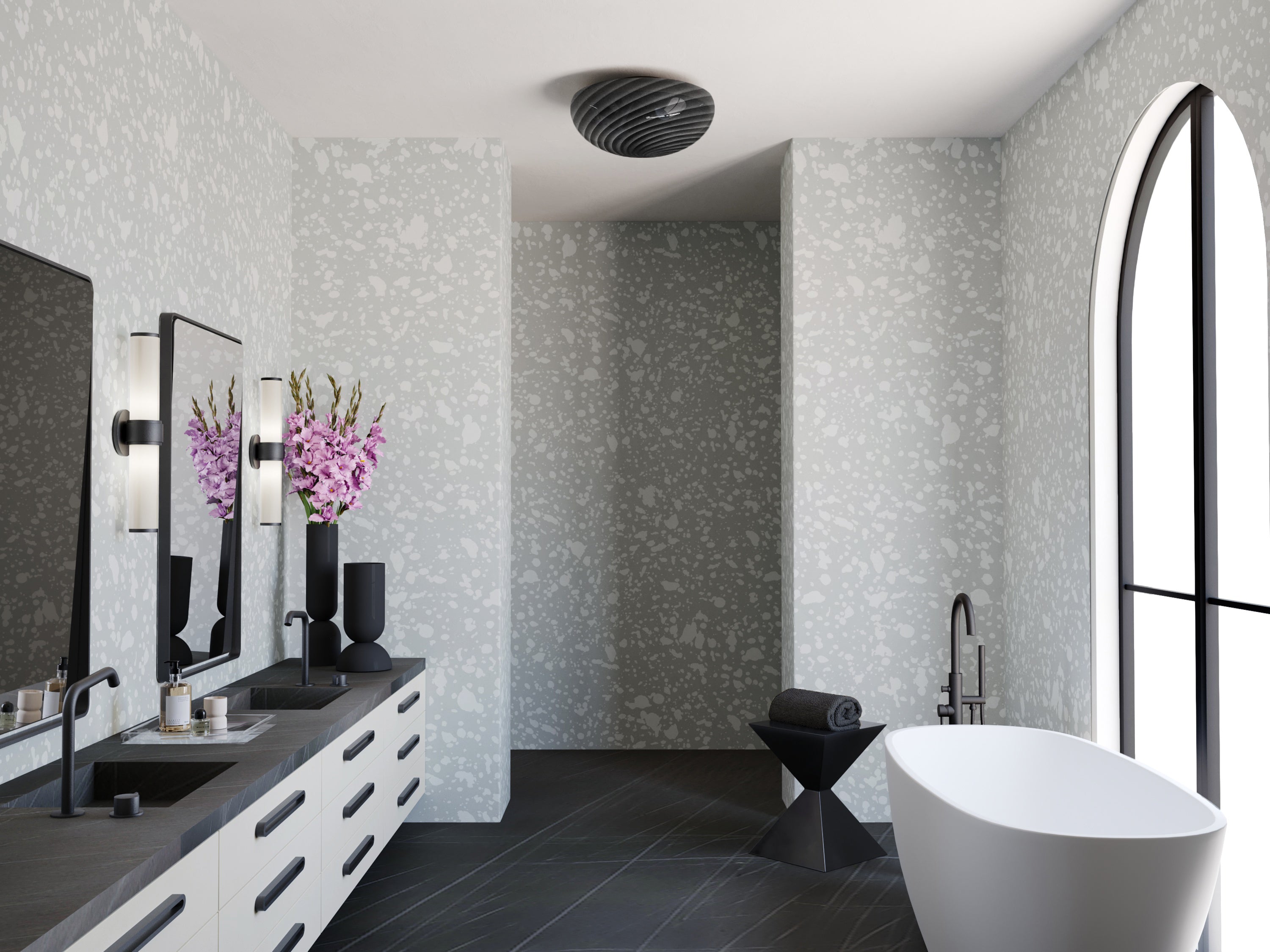 Appaloosa© Mural Wallpaper in Sky Grey
