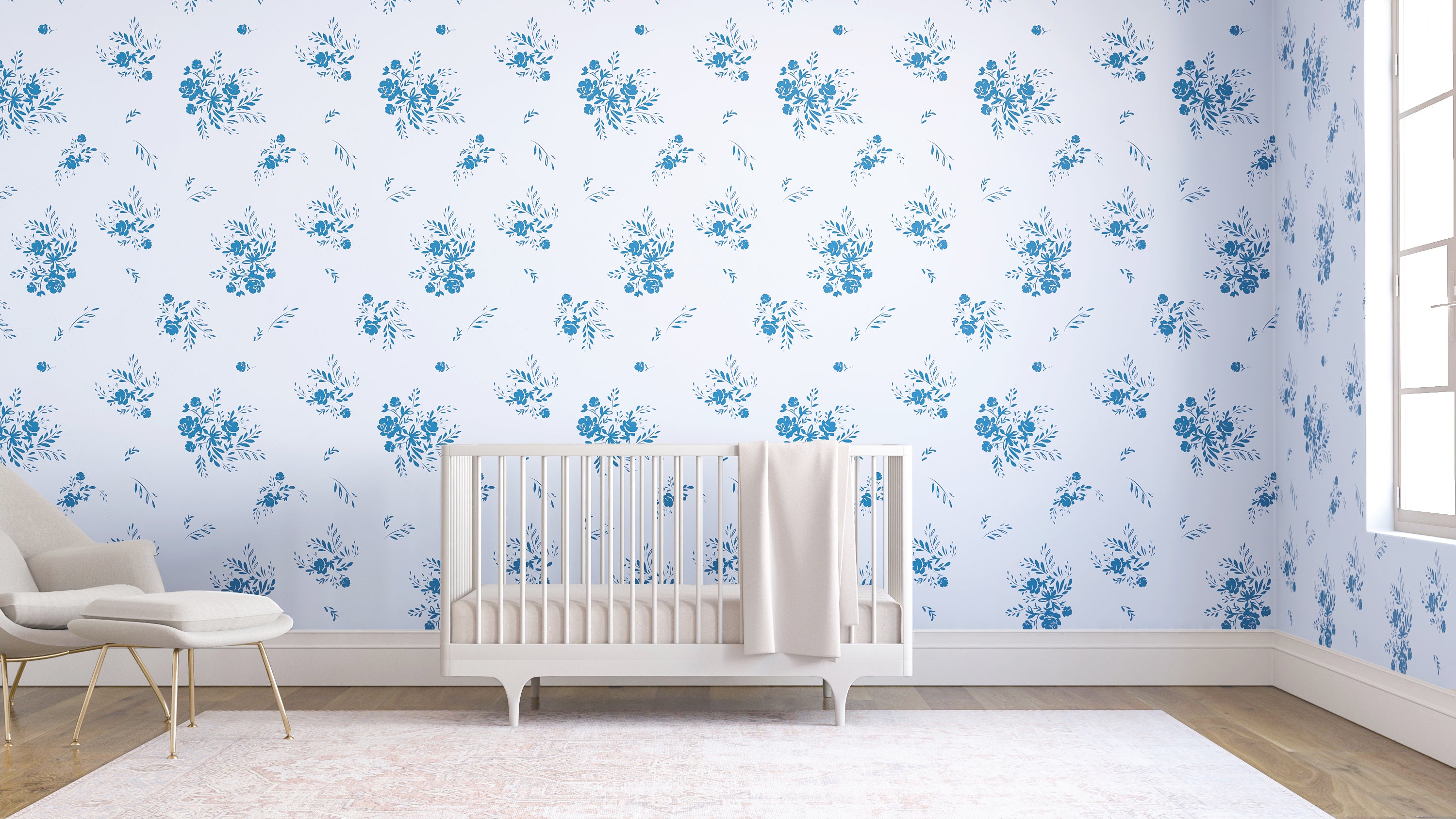 Bloom© Wallpaper in Bleu