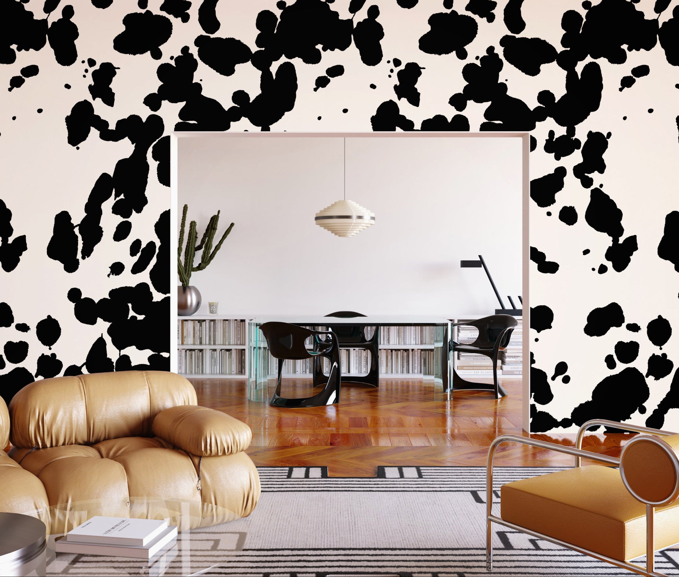 Bovine© Wallpaper in Black + Cremé