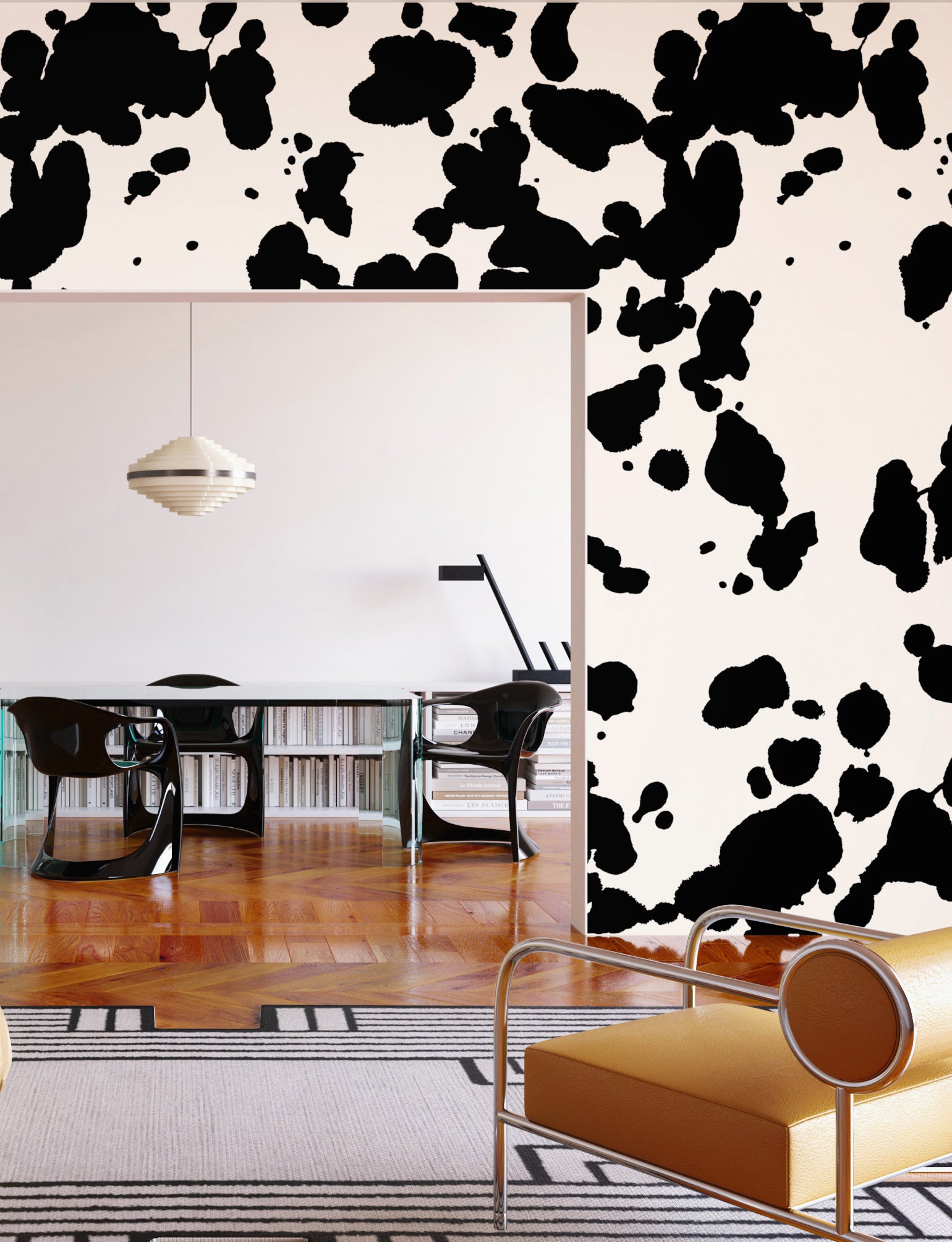 Bovine© Wallpaper in Black + Cremé