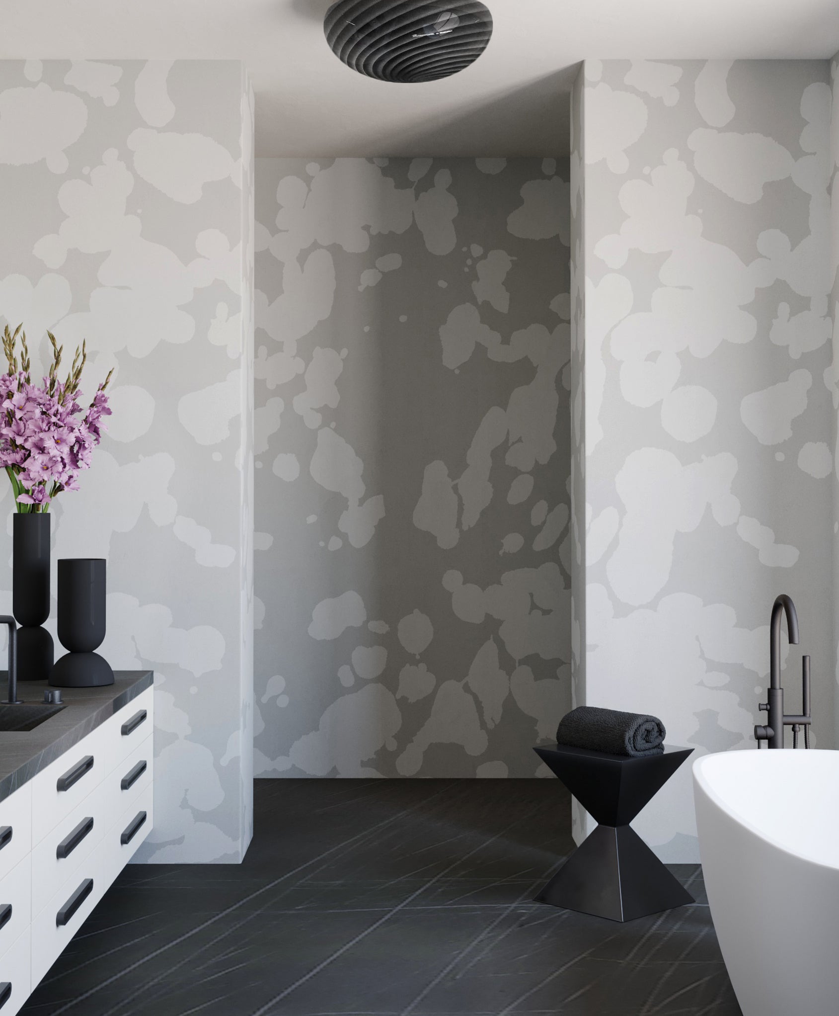 Bovine© Wallpaper in Sky Grey